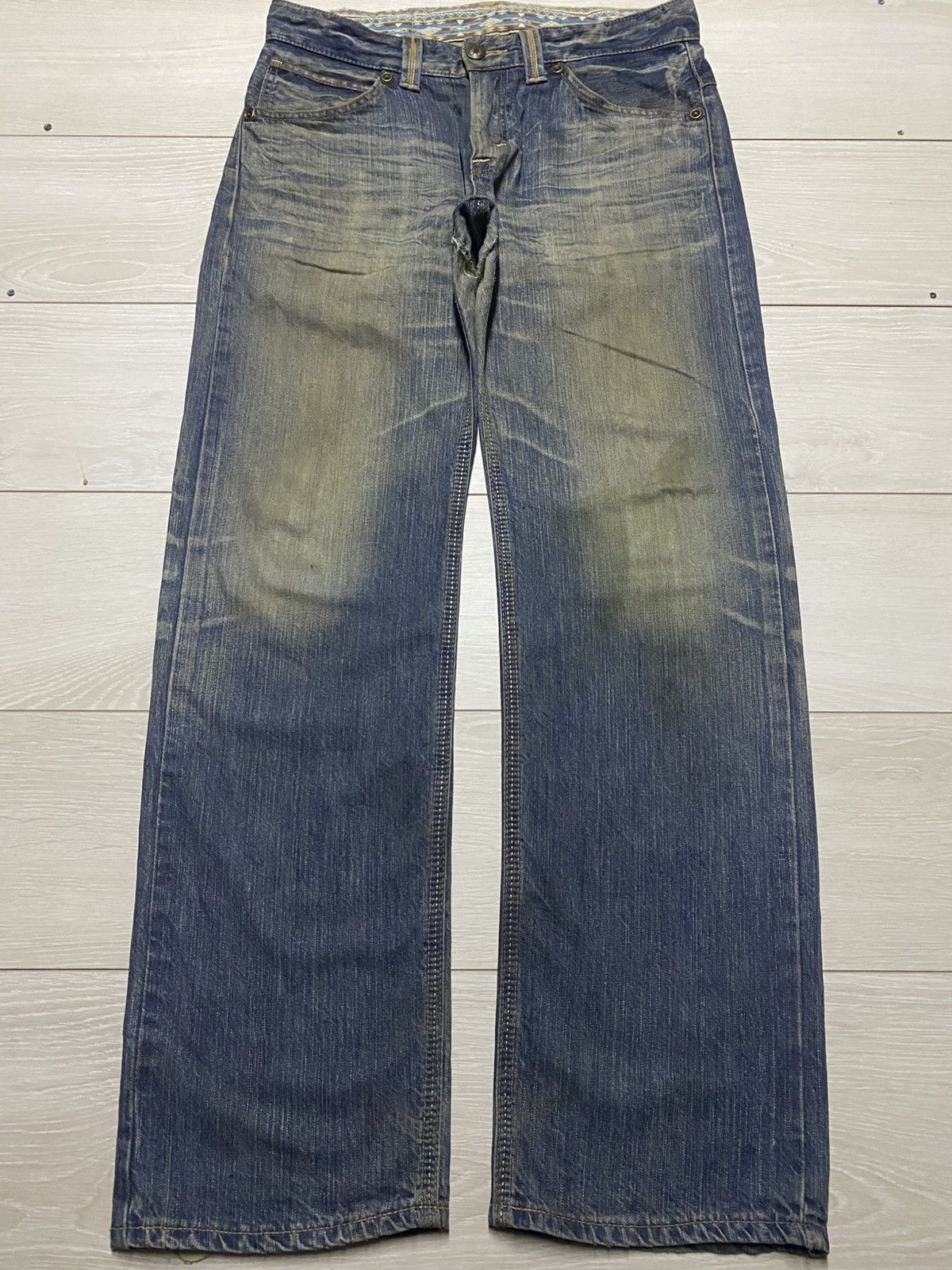 Edwin Vintage Edwin Xv Mud Wash Distressed Baggy Jeans Size US 35 - 1 Thumbnail