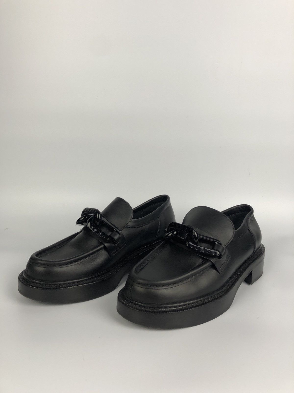 Louis Vuitton Calfskin Chain Academy Loafers