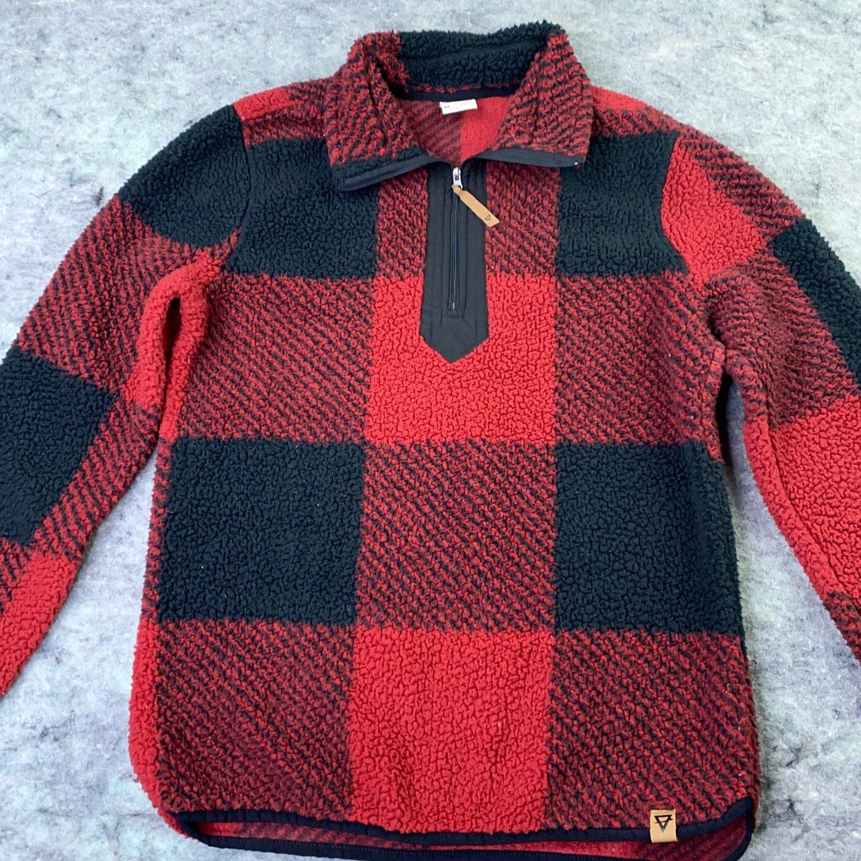 Vintage VINTAGE Life Integrity Earth Womens Pullover Medium Red Fleece Buffalo Plaid 1/4 Zip Size M / US 6-8 / IT 42-44 - 2 Thumbnail
