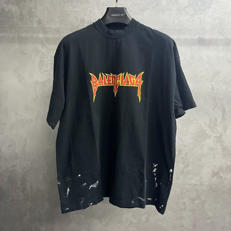 Balenciaga Balenciaga Black Rock Band Series Lightning Letter Pattern Size US XXL / EU 58 / 5 - 1 Thumbnail