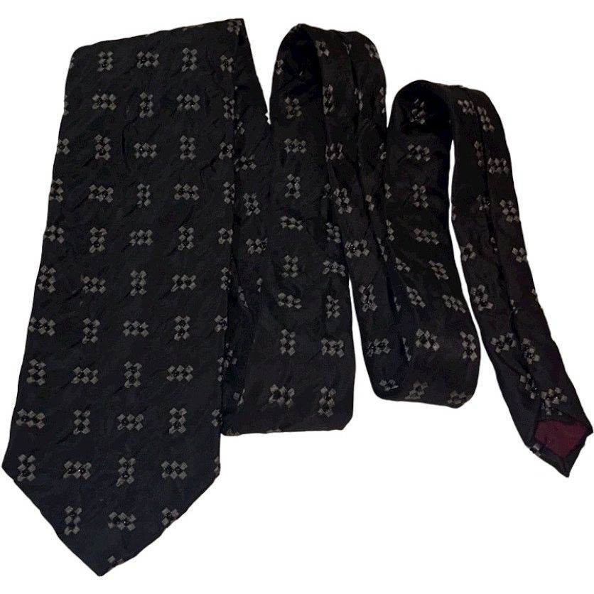Metropolitan View Metropolitan View Silk Tie - Black - Geometric Flowers Size ONE SIZE - 11 Thumbnail
