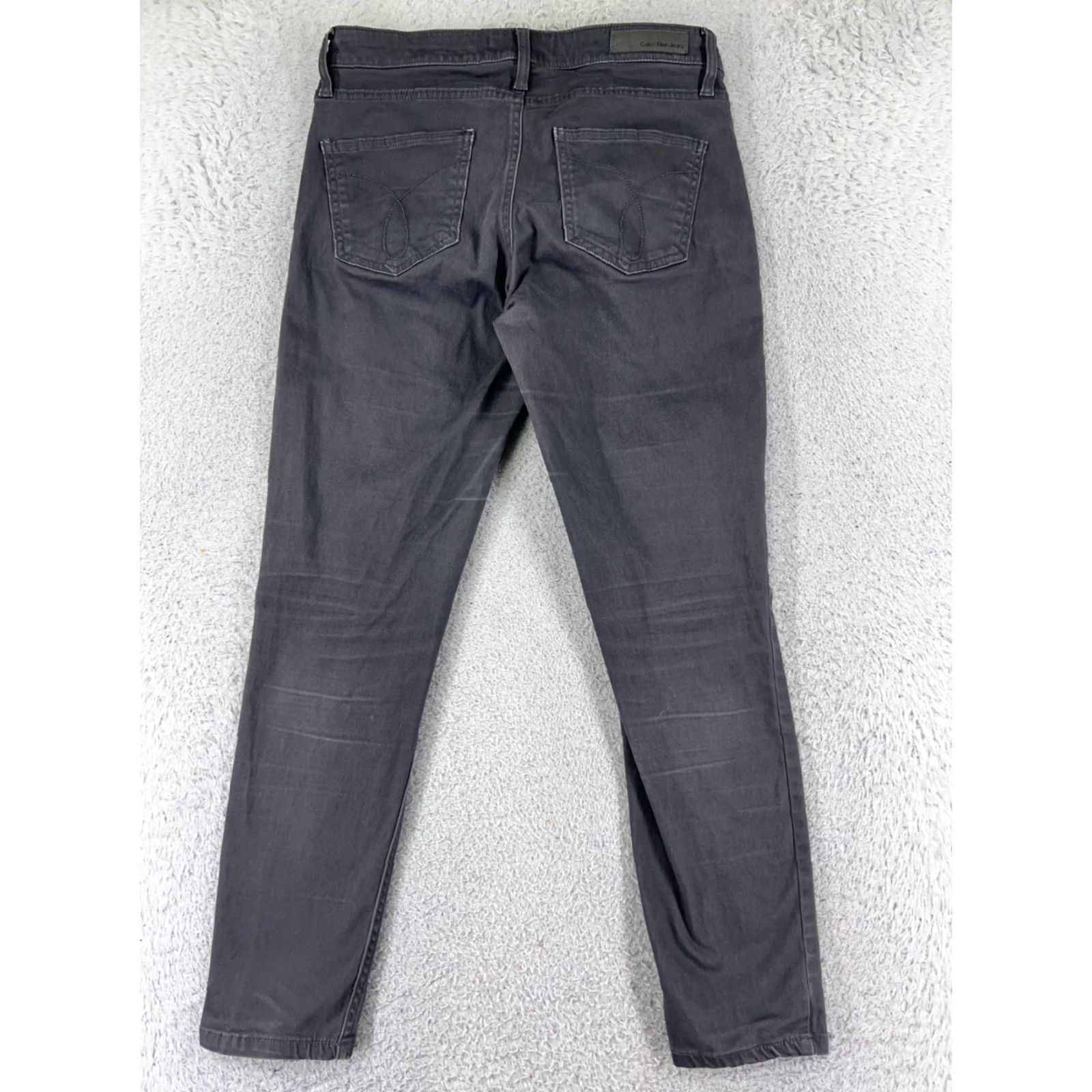 Calvin Klein Calvin Klein Jeans Women 4 Gray Denim Ankle Skinny Stretch Cotton Blend Casual 5-Pocket Zipper Low Rise Mens? Women? No gender. Size 27" / US 4 / IT 40 - 2 Thumbnail
