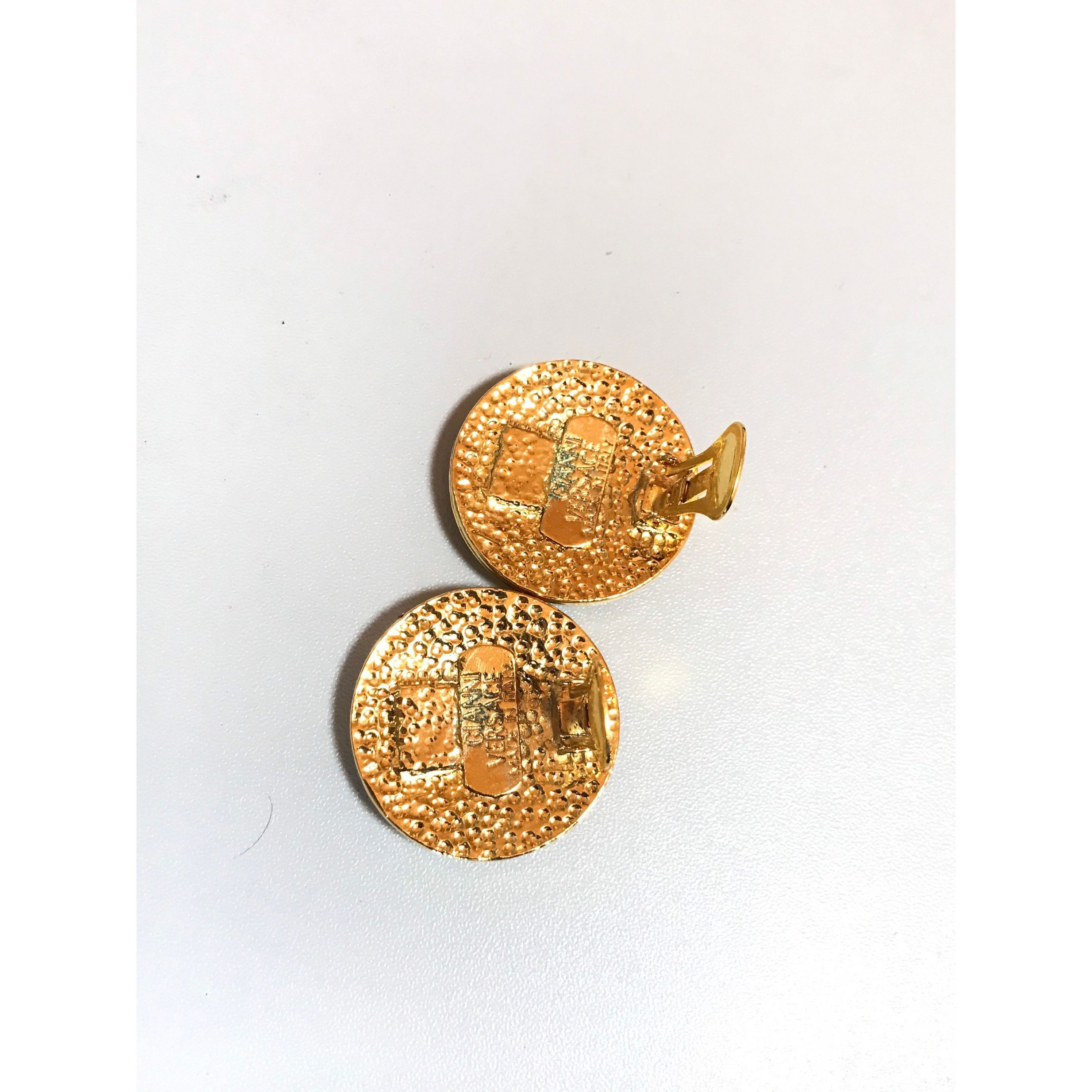 Versace Vintage Gianni Versace round earrings with medusa face motif Size ONE SIZE - 4 Thumbnail