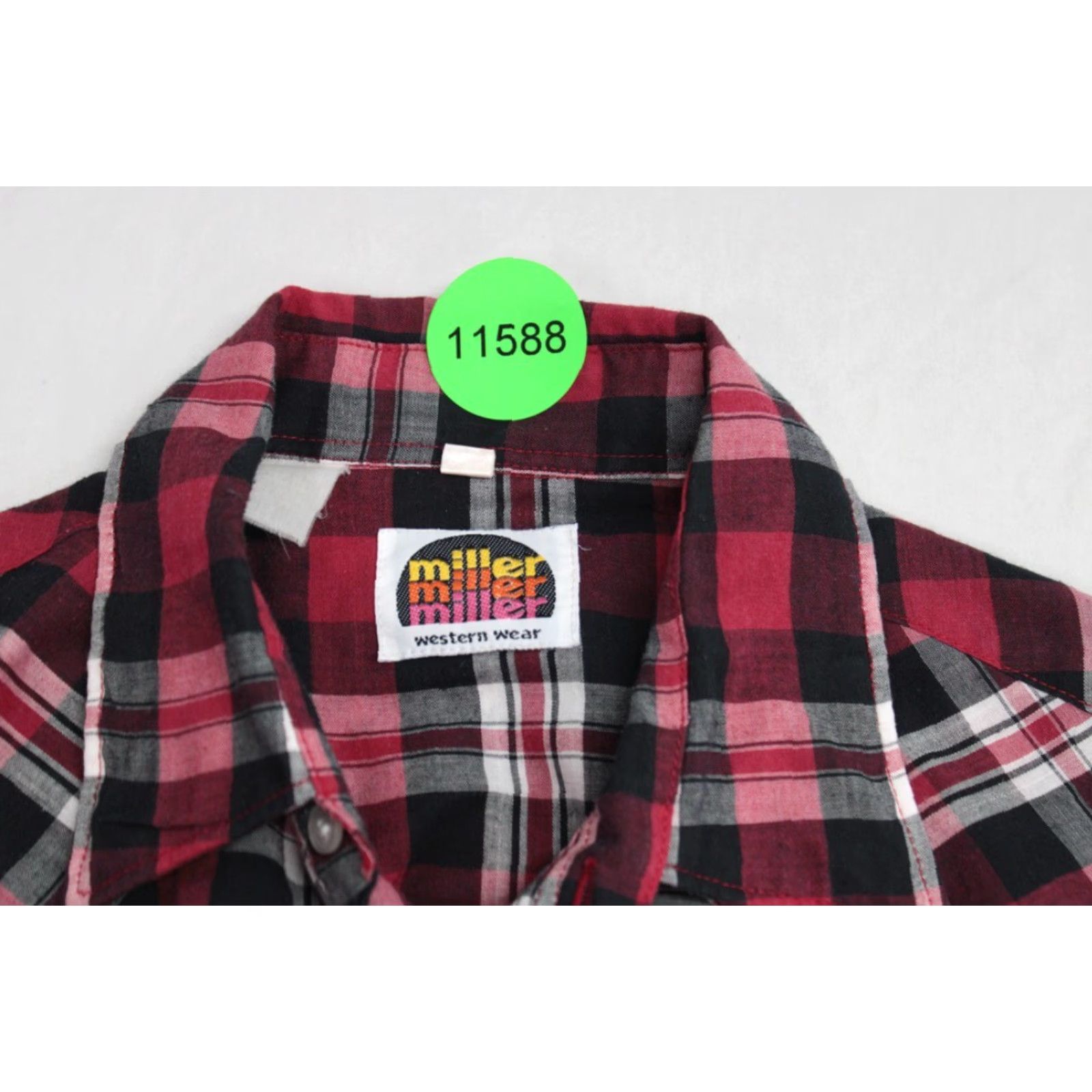 Vintage Vtg Miller Western Wear Shirt Men 15 Red Plaid Long Sleeve Pearl Snap Cowboy Size US M / EU 48-50 / 2 - 6 Thumbnail