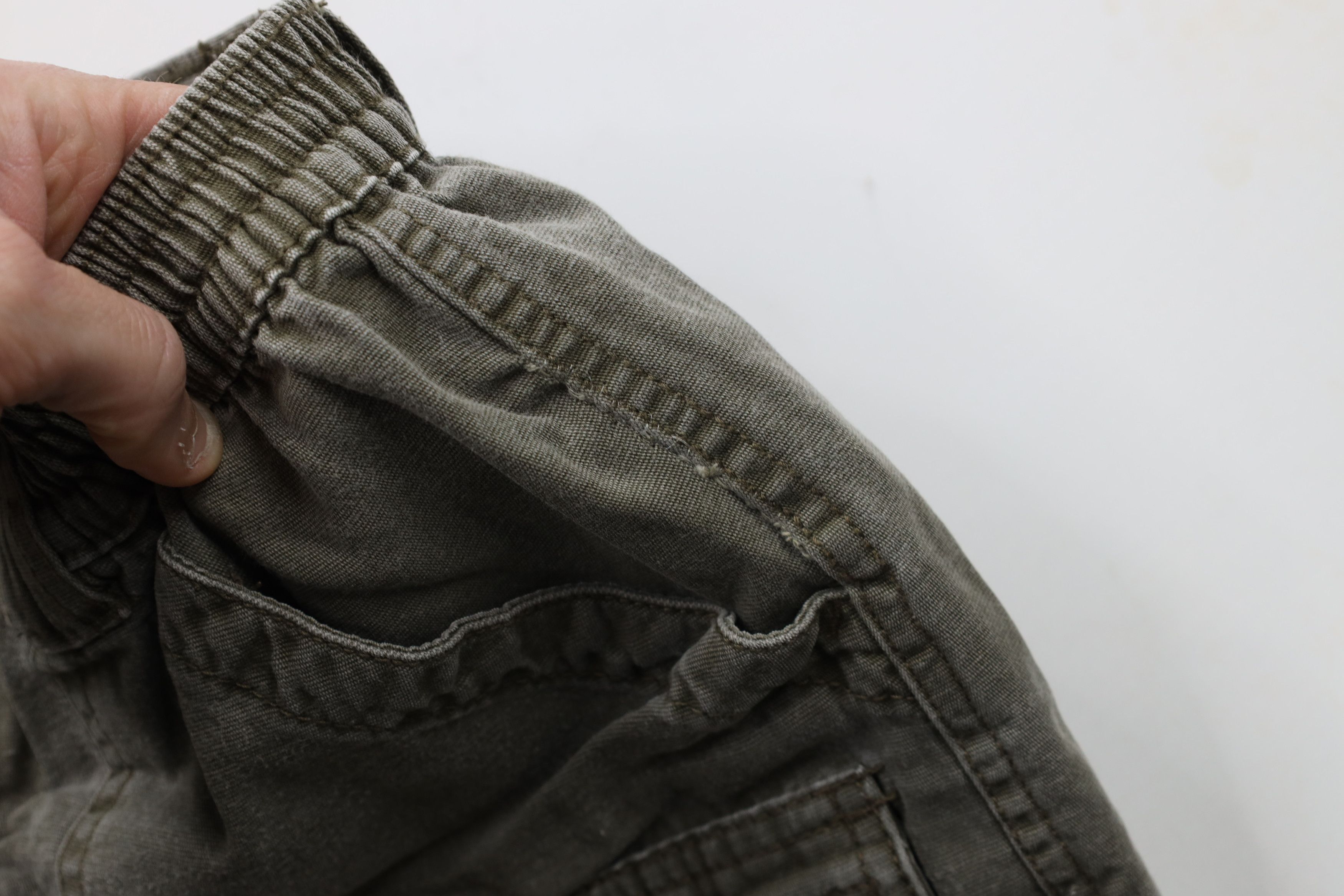 Vintage Vintage 90s Streetwear Knee Stonewash Cargo Shorts Green Size US 36 / EU 52 - 6 Thumbnail