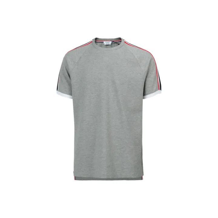 Thom Browne Thom Browne Gray Stripe Short Sleeve Polo -2507 Size US M / EU 48-50 / 2 - 7 Thumbnail