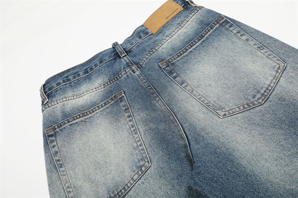 Jean Men's street style punk distressed washed straight jeans Size US 32 / EU 48 - 5 Thumbnail