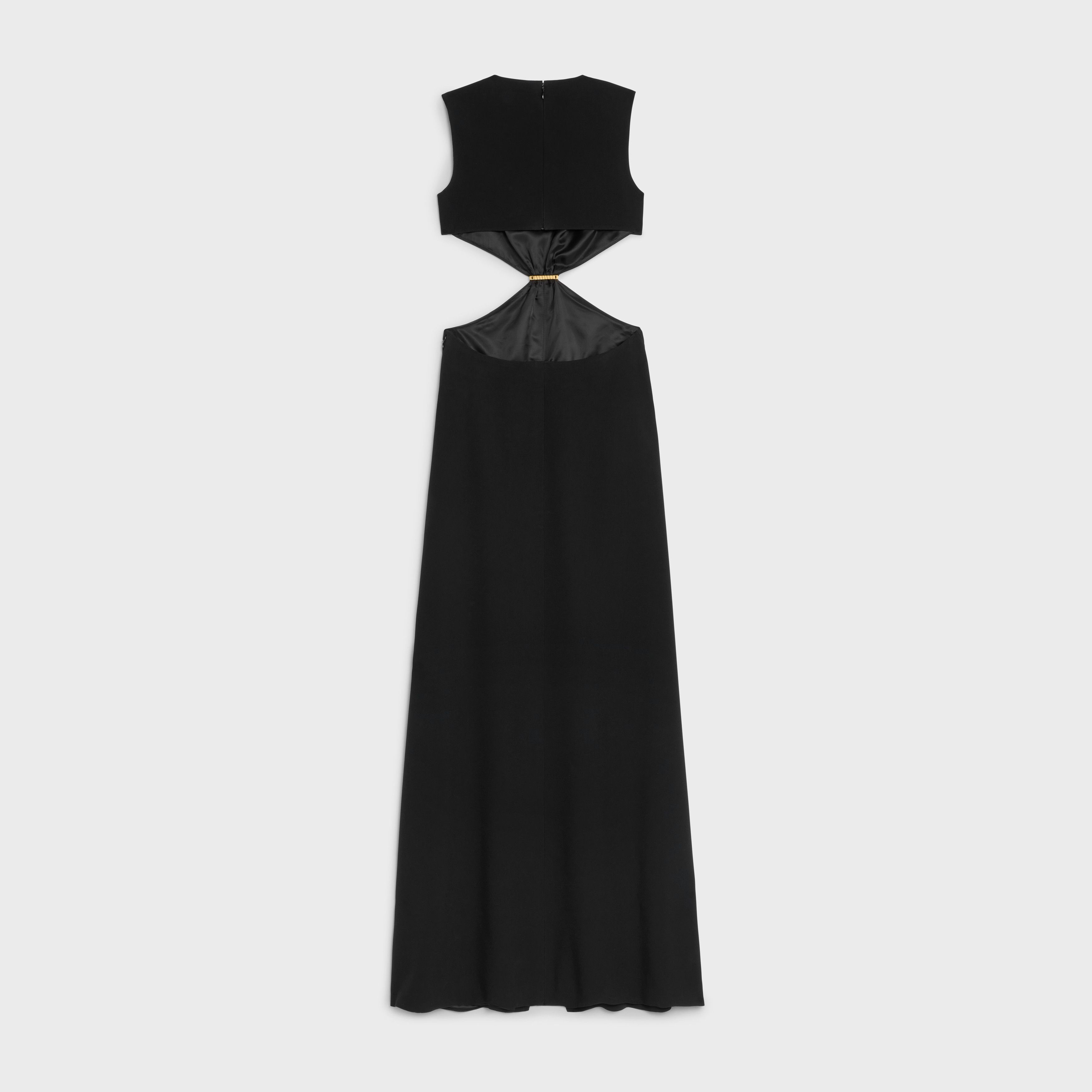 Celine o1bcso1str0924 Barrette Dress In Satin Back Crepe in Black Size S / US 4 / IT 40 - 2 Thumbnail