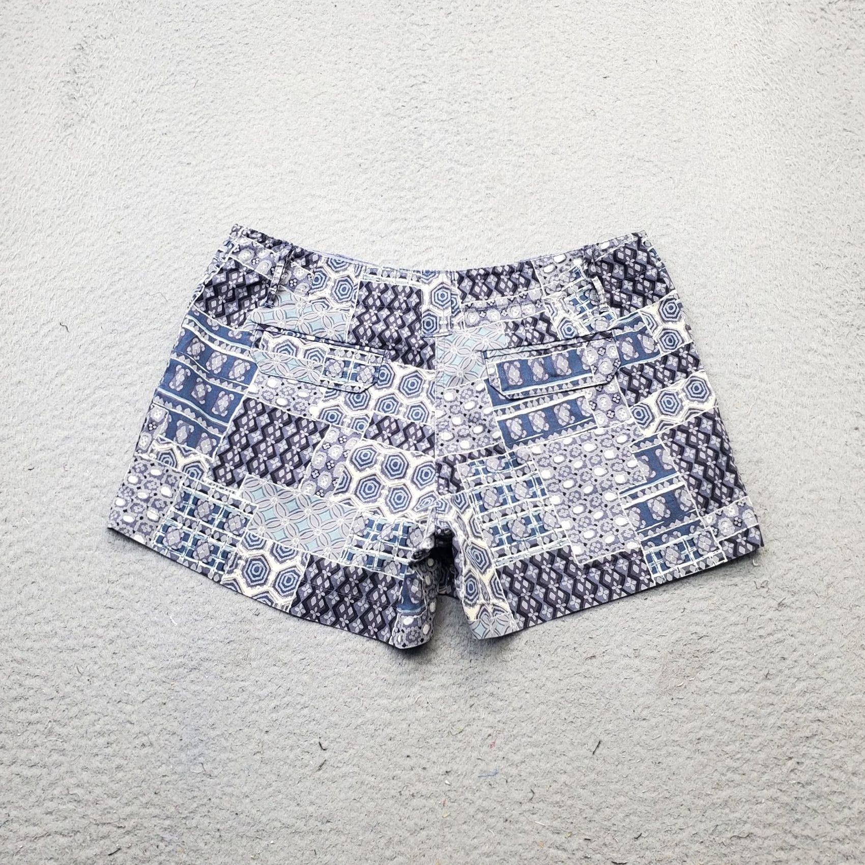 Vintage New York & Company Chino Shorts Women's 6 Multi Patterned Stretch Slash Pocket Size 28" / US 6 / IT 42 - 2 Thumbnail