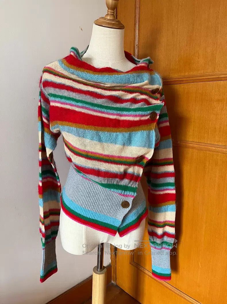 Vivienne Westwood Vivienne Westwood size 00 Rainbow Stripe Wool Knit Sweater Size S / US 4 / IT 40 - 2 Thumbnail