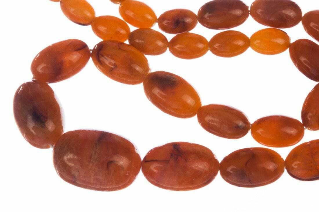 Designer Orange Bakelite Simulated Amber Bead Necklace Size ONE SIZE - 4 Thumbnail