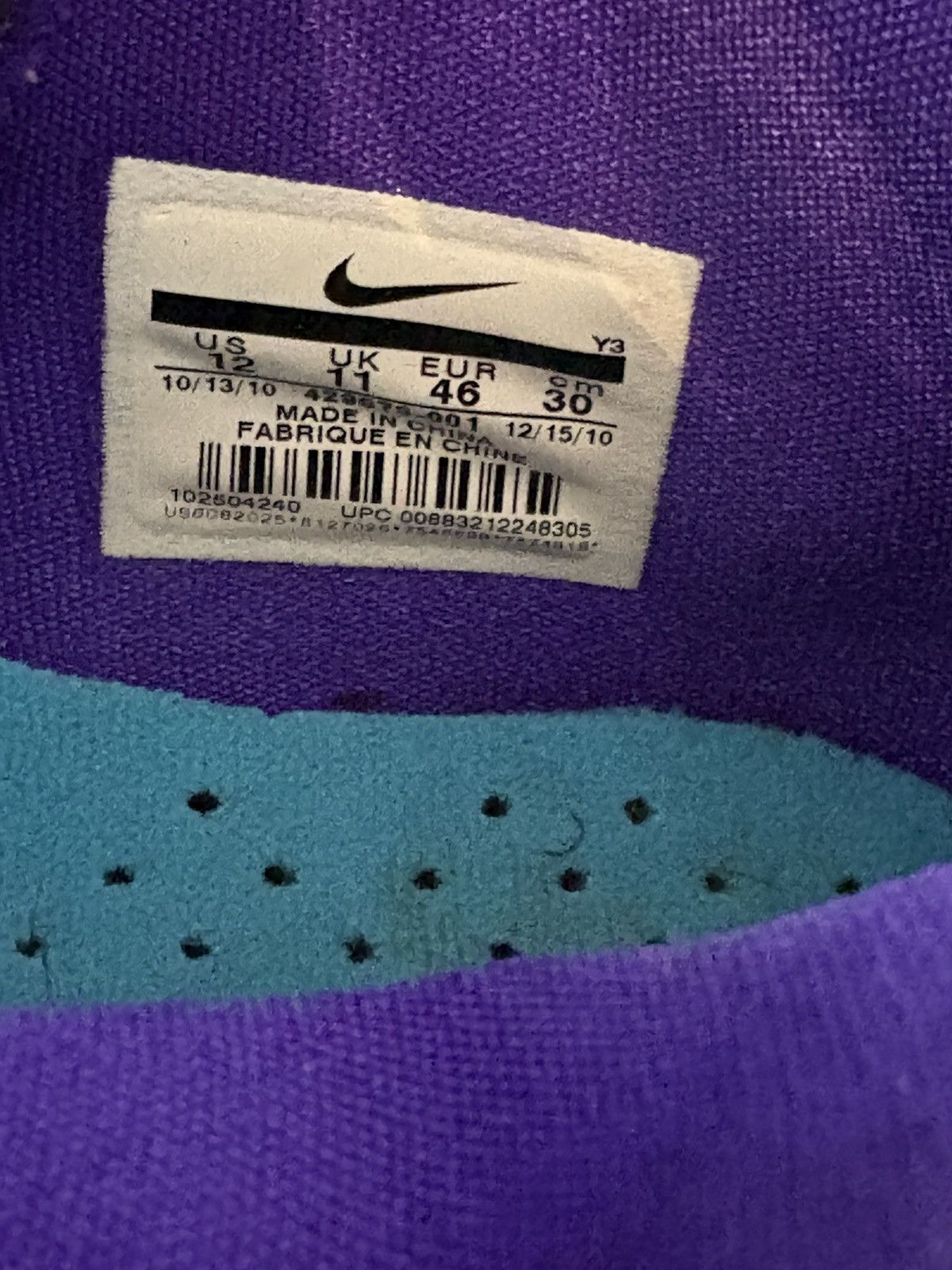 Nike Nike Lebron 8 V/2 Summit Lake Hornets Grey 429676-001 Men 12 Size US 12 / EU 45 - 4 Thumbnail