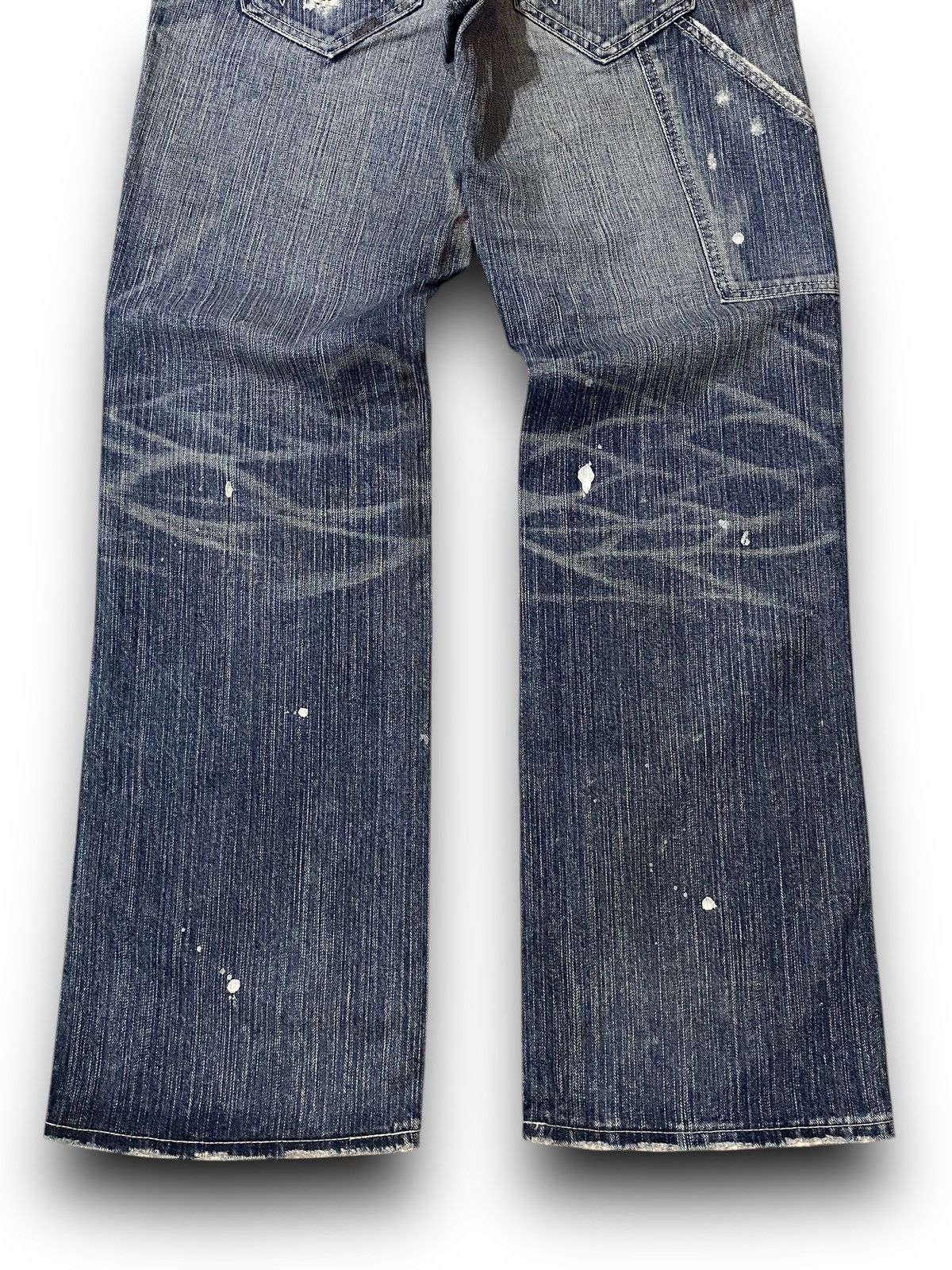 Edwin FLARE Edwin 503 Blue Trip Distressed Splash Paint Denim Size US 33 - 10 Thumbnail