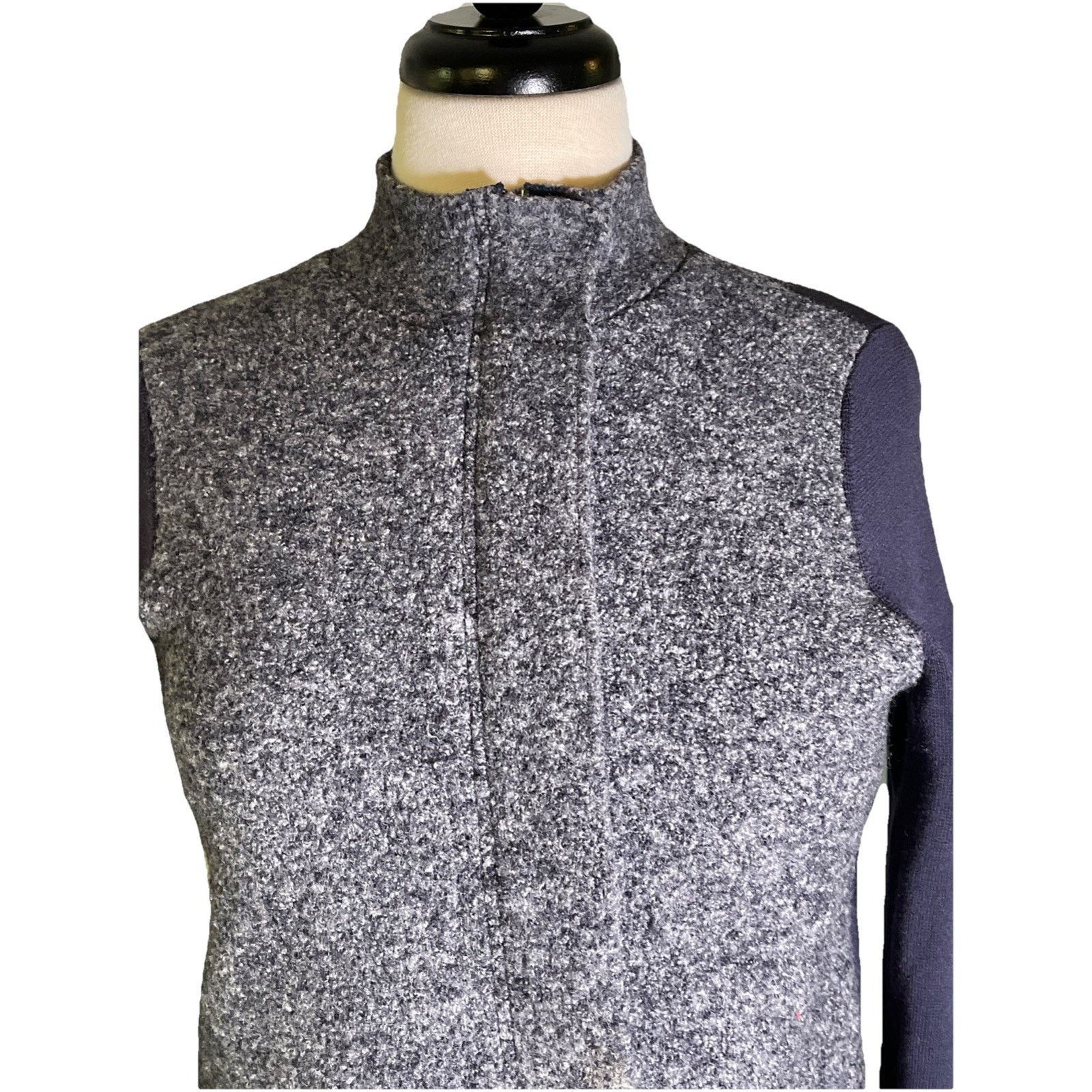 Ann Taylor ANN TAYLOR Paneled Full Zip Coatigan Sweater Wool Size Small Size XS / US 0-2 / IT 36-38 - 2 Thumbnail