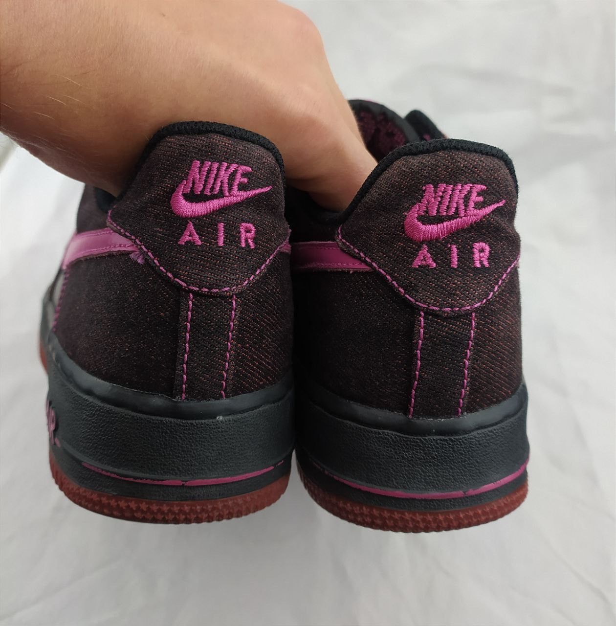 Nike Rare Vintage Nike Air Force 1 Pink/ Violet Denim 8Us/39 Eur Size US 8 / IT 38 - 7 Thumbnail