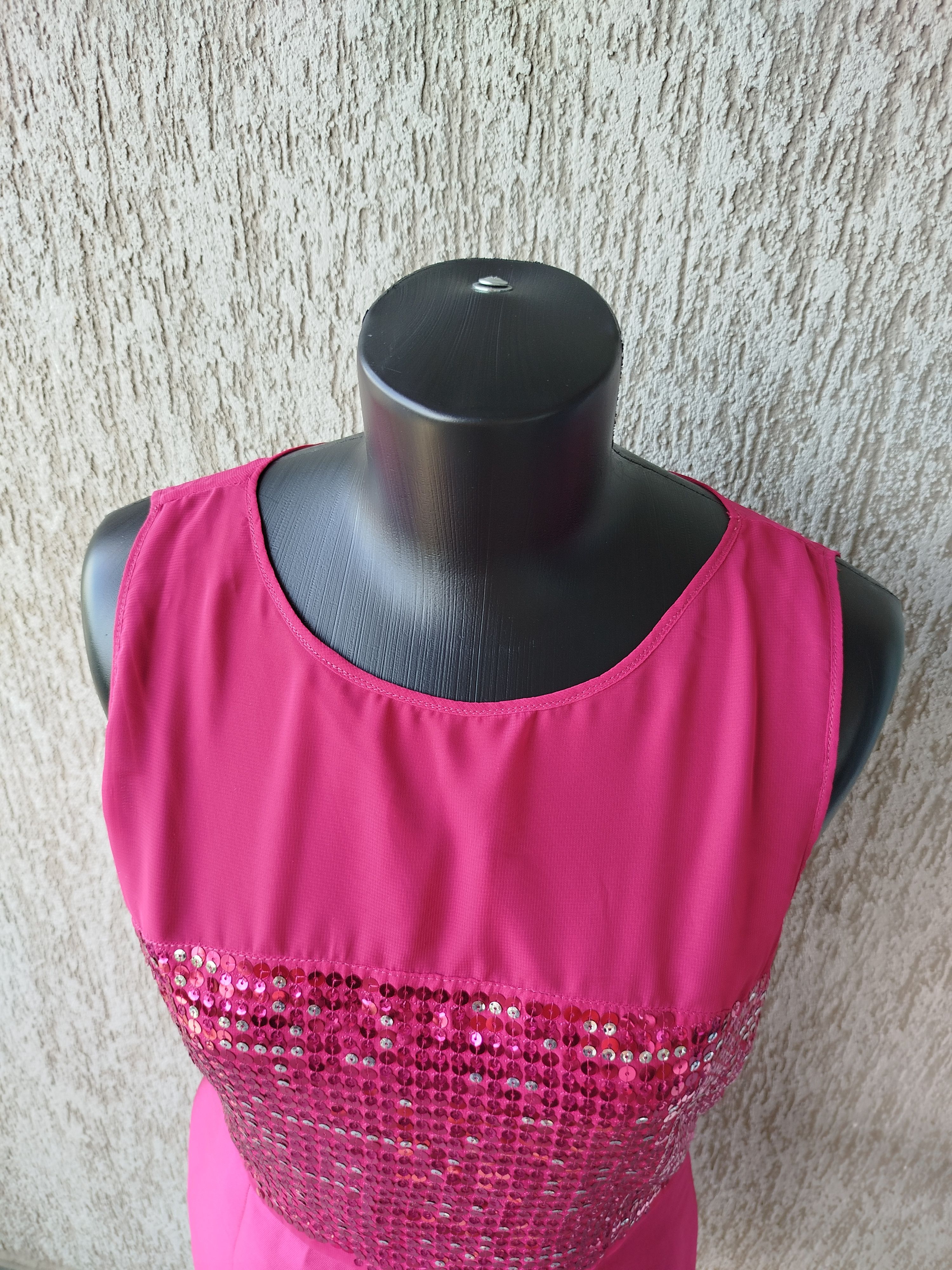 Blumarine Coctail Dress Fuchsia Sequins Brocade Vintage 00s Y2K Size M / US 6-8 / IT 42-44 - 3 Thumbnail