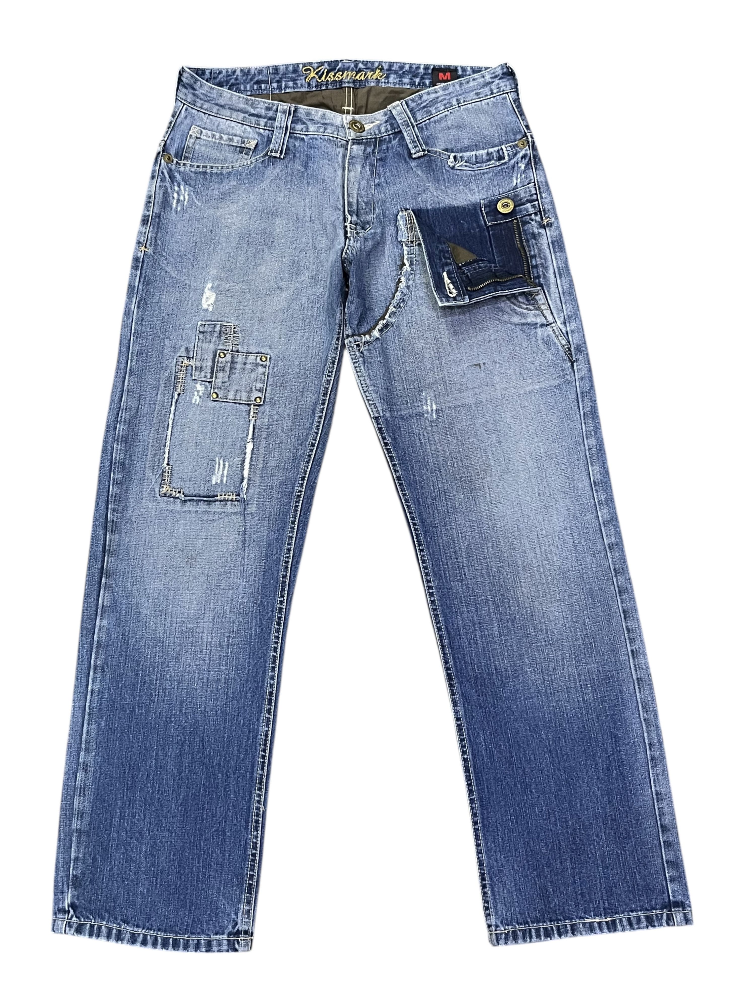 KISS 💋KISSMARK JAPAN Sick Design Half Double Waist Denim Jeans Size US 31 - 5 Thumbnail