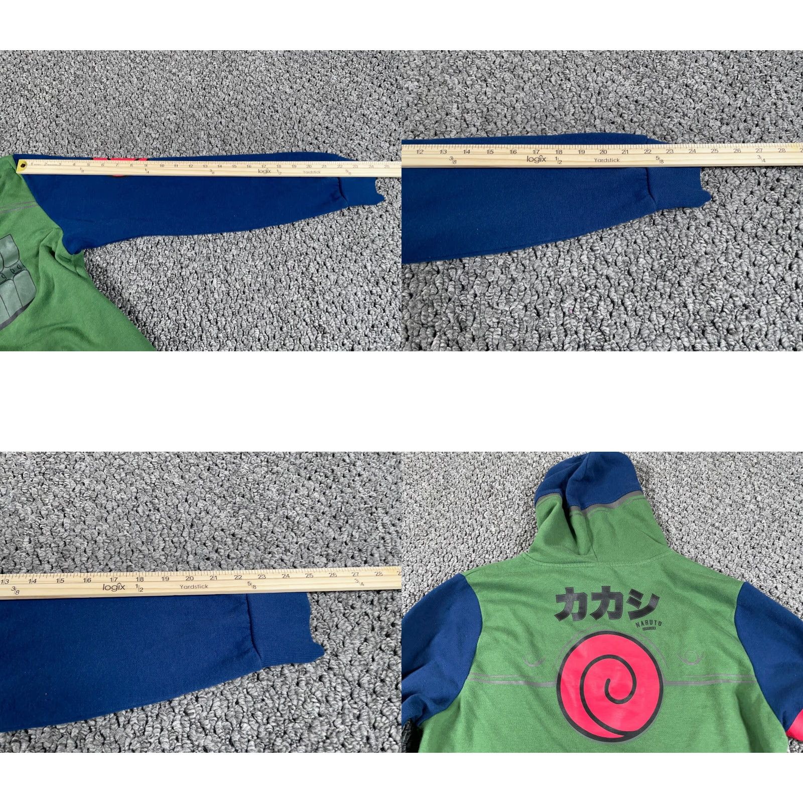 Vintage Naruto Hoodie Adult Medium Green Full Zip Sweatshirt 2007 90s Retro Anime Graphic Print Mens Size US M / EU 48-50 / 2 - 8 Thumbnail