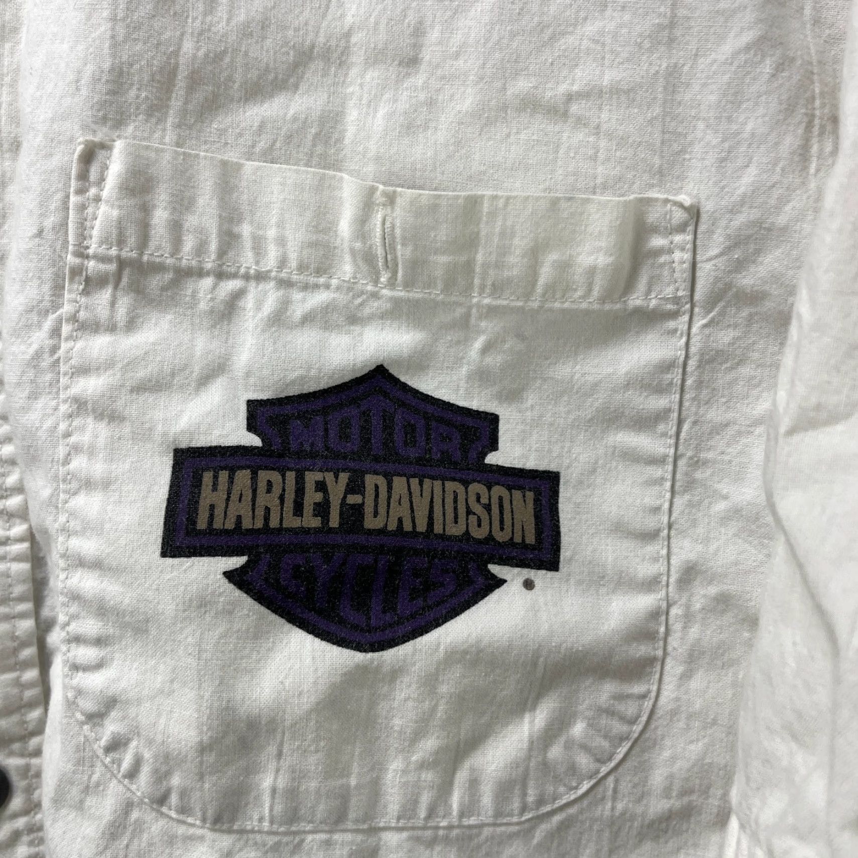 Harley Davidson VINTAGE Harley-Davidson Eagle Button-Up Shirt XL Men White 90s Shirt Vintage Harley-Davidson Mens XL White 90s Size US XL / EU 56 / 4 - 3 Thumbnail