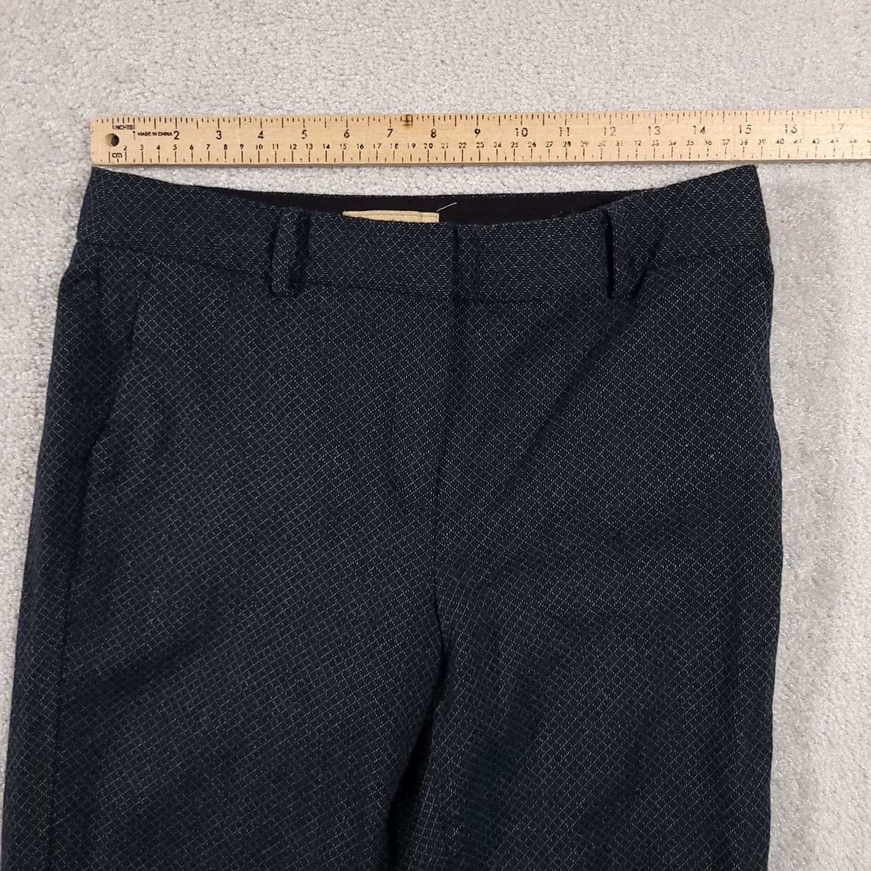 Talbots Talbots Petites Signature Dress Pants 8P Green Geometric Diamond Wool Lined Pants Women's Petites Straight Inseam 27 in Fall Spring Summer Winter X Size 30" / US 8 / IT 44 - 7 Thumbnail