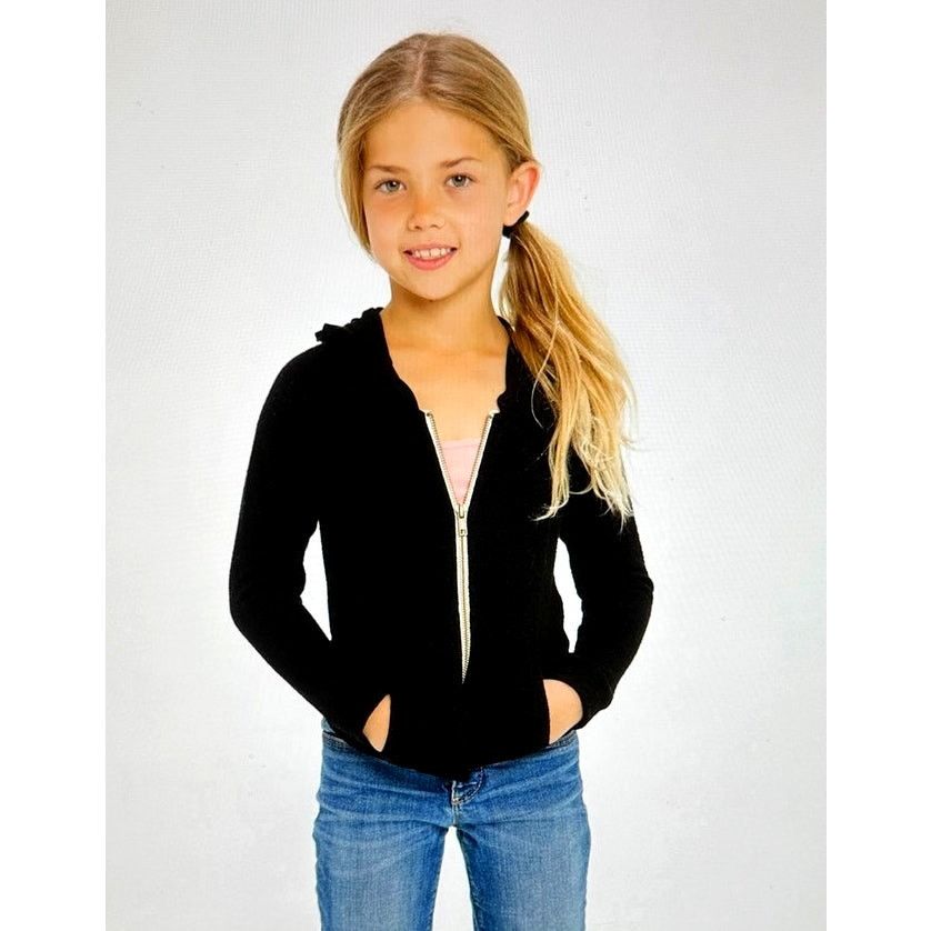 Other Chaser Girls Long Sleeve Hoodie Ruffle Detail Black - size 3 Size ONE SIZE - 4 Thumbnail