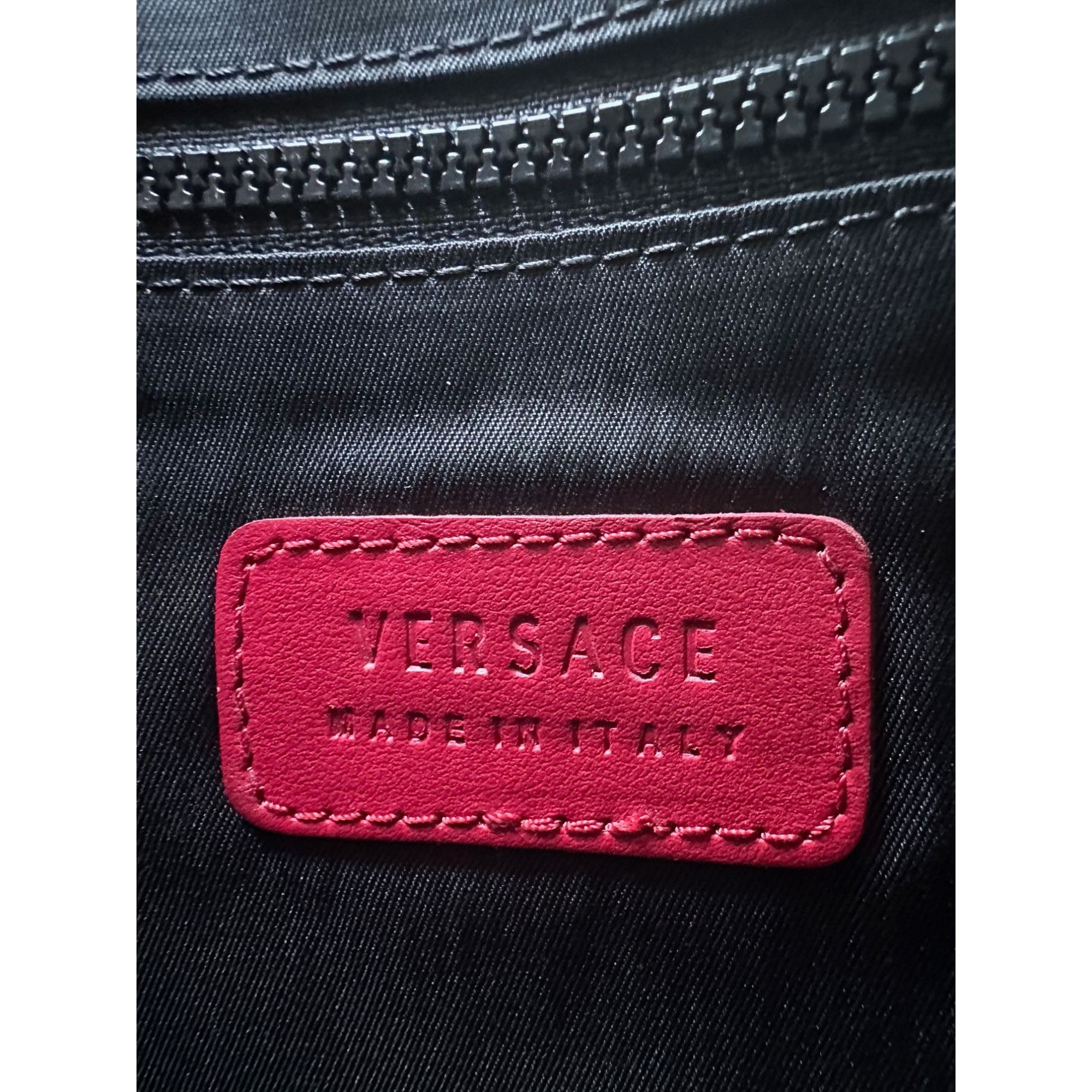 Versace Versace Large Red Logo Print Leather Wristlet Clutch Size ONE SIZE - 9 Thumbnail