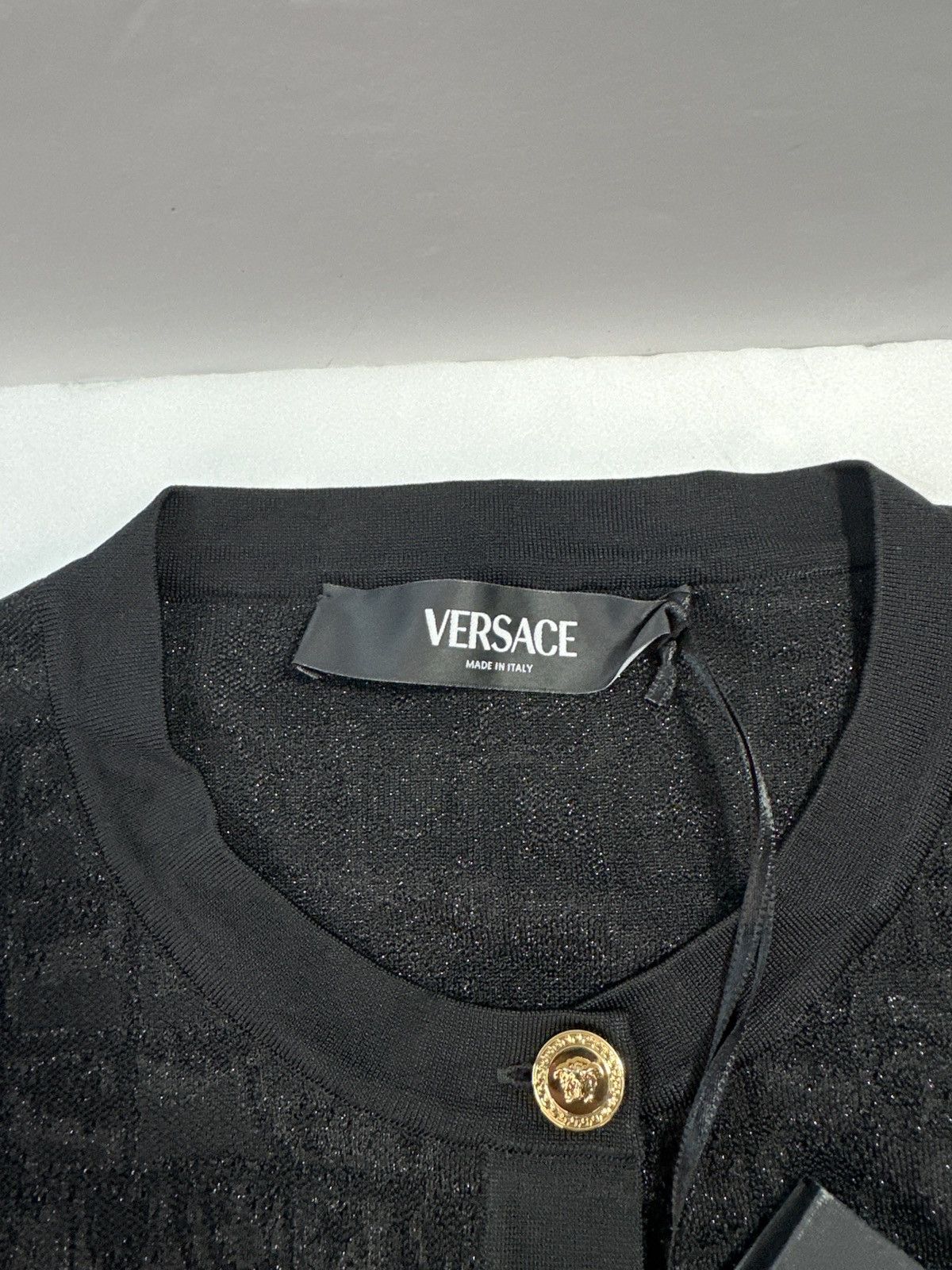 Versace New Authentic Runway Versace croc-jacquard cropped cardigan Size 3XL / US 20-22 - 12 Thumbnail