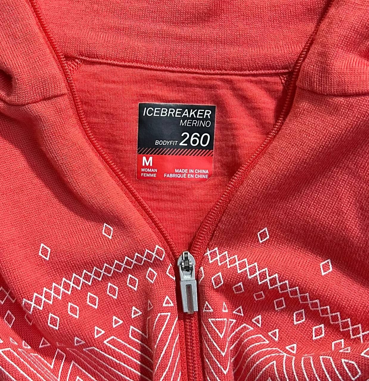 Icebreaker Icebreaker Merino Tech Top LS Zip BF 260 fairisle grapefruit Size M / US 6-8 / IT 42-44 - 3 Thumbnail