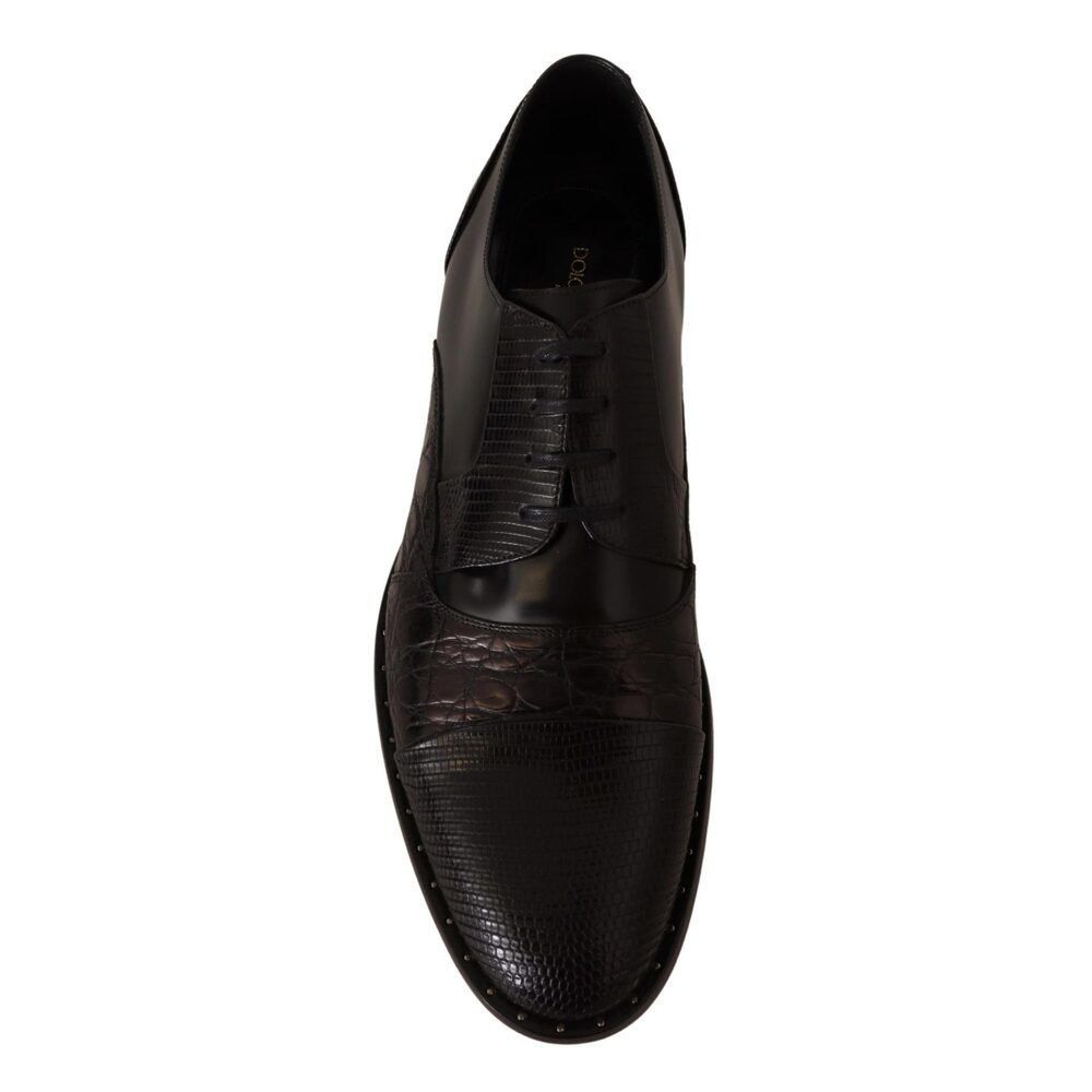 Dolce & Gabbana Dolce & Gabbana Elegant Black Derby Oxford Wingtips Size US 6 / EU 39 - 2 Thumbnail