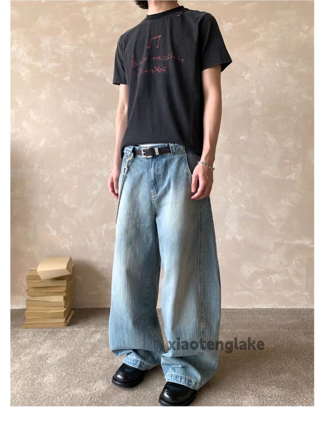 Jean Unisex washed faded utility skate hiphop baggy jeans Size US 30 / EU 46 - 10 Thumbnail