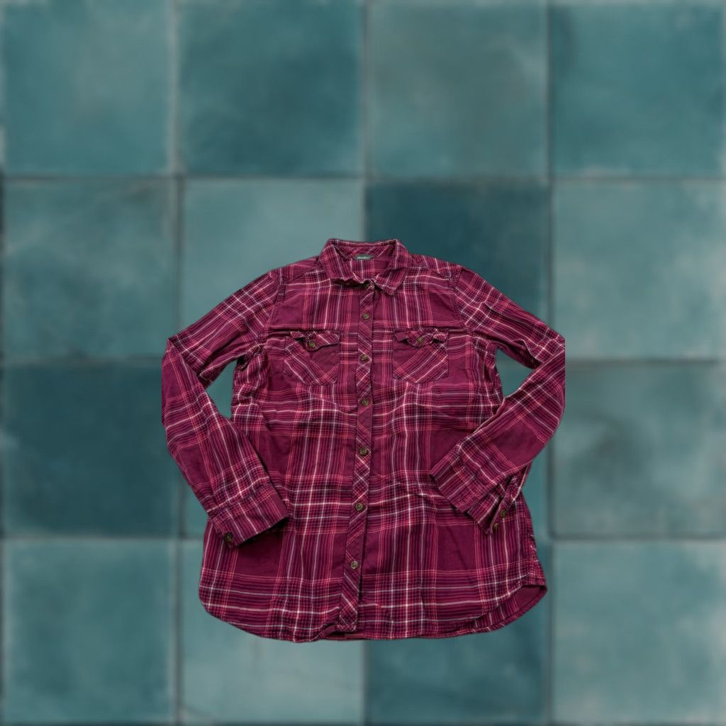 Eddie Bauer Eddie Bauer Shirt Womens Medium Pink Plaid Button Front Long Sleeve Cotton Top Size M / US 6-8 / IT 42-44 - 1 Thumbnail