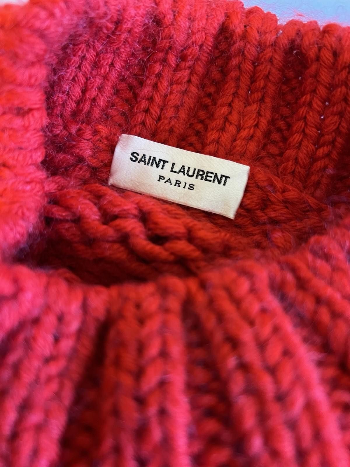 Saint Laurent Paris Saint Laurent Paris Crewneck Sweater Red L Virgin Wool Size US L / EU 52-54 / 3 - 4 Thumbnail