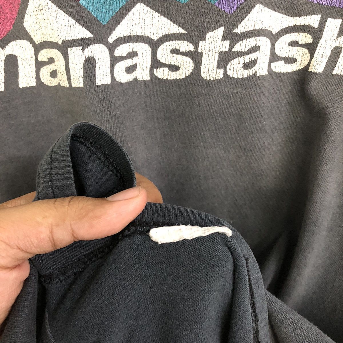 Manastash × Vintage Vintage Manastash Sunfaded Spellout Tshirt Size US L / EU 52-54 / 3 - 16 Thumbnail