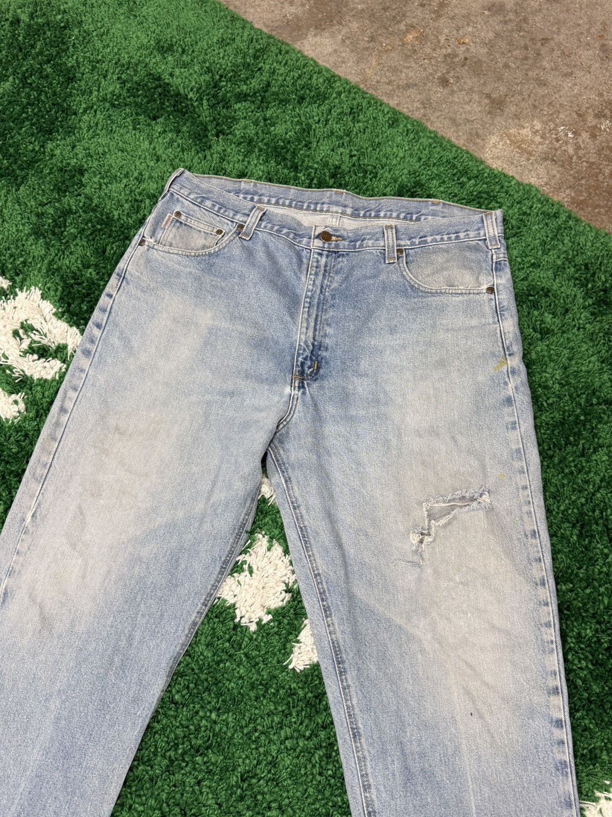 Carhartt Vintage Distressed Carhartt Baggy Denim Jeans 40 x 34 RARE Size US 40 / EU 56 - 5 Thumbnail