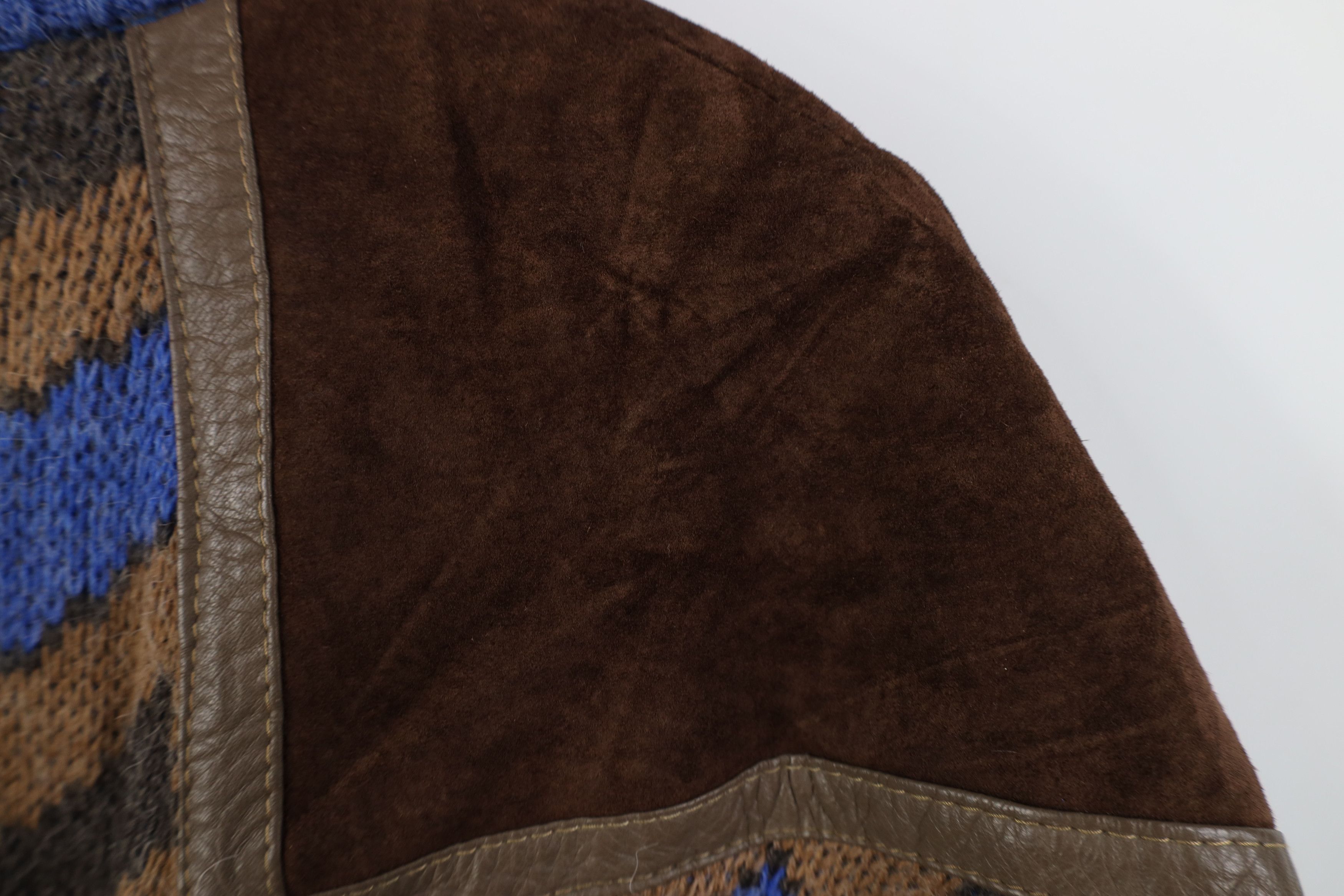 Vintage Vintage 90s Streetwear Elbow Patch Wool Blend Knit Sweater Size US L / EU 52-54 / 3 - 11 Thumbnail