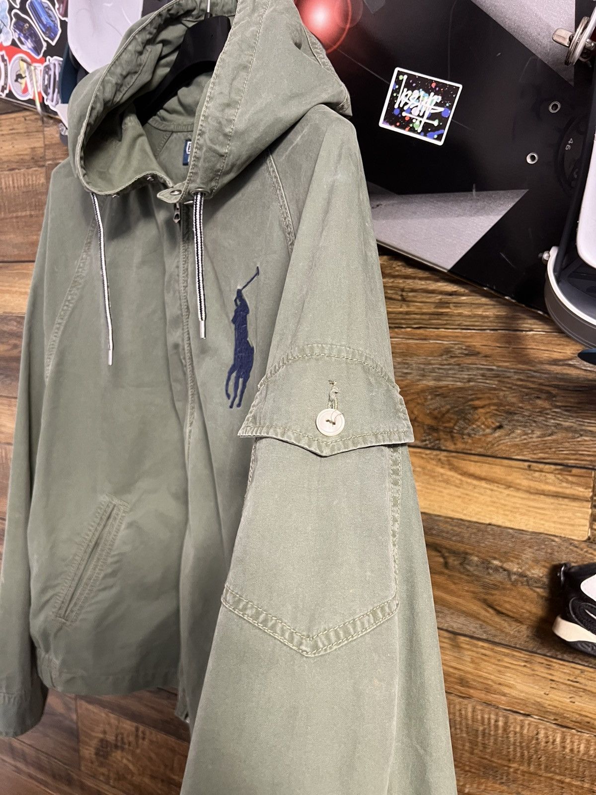 Polo Ralph Lauren × Vintage POLO RALPH LAUREN Military Jacket Green Big Pony Cotton Size US XL / EU 56 / 4 - 11 Thumbnail