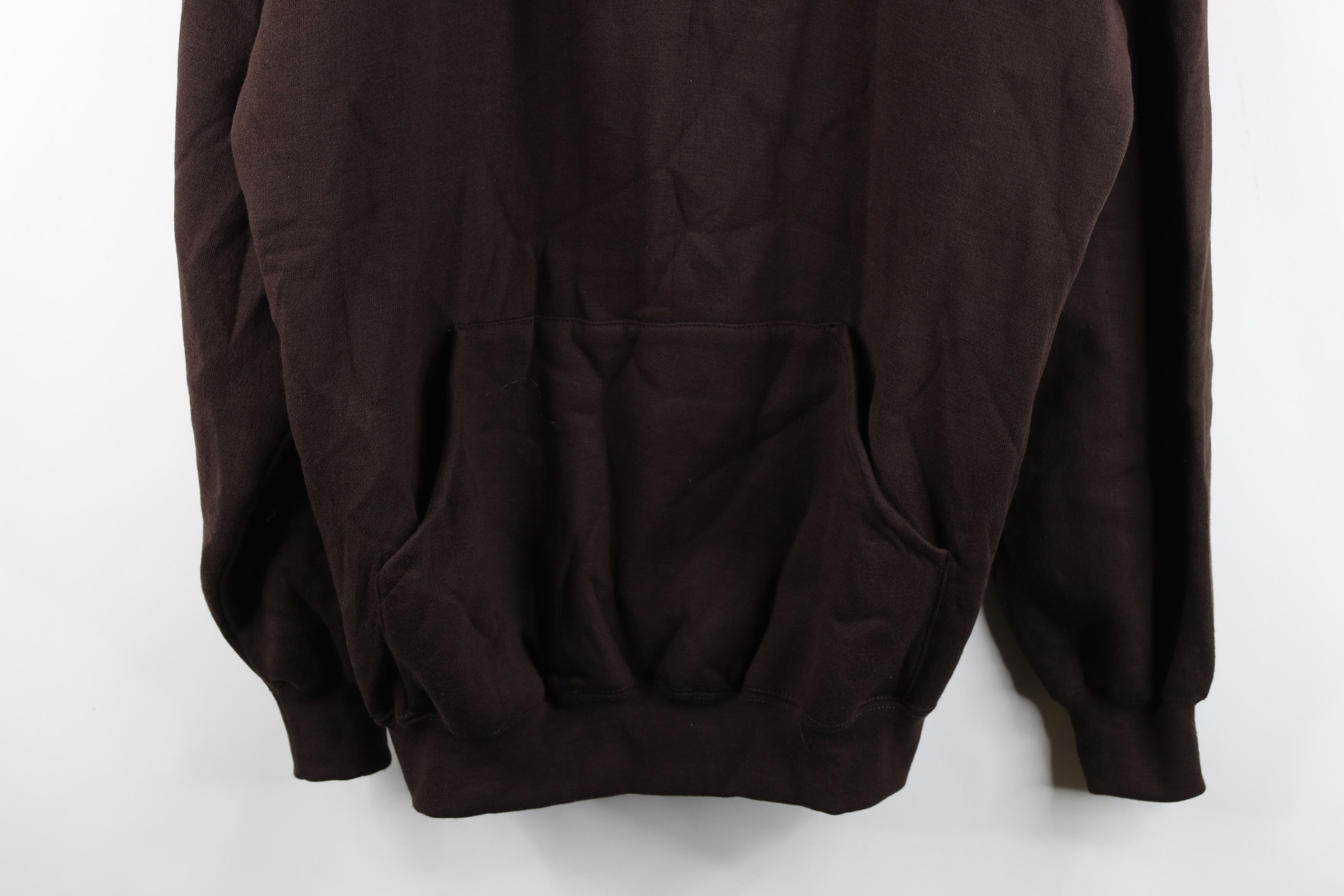 Vintage Deadstock Vintage 90s Y2K Streetwear Hoodie Sweatshirt Brown Size US XL / EU 56 / 4 - 3 Thumbnail