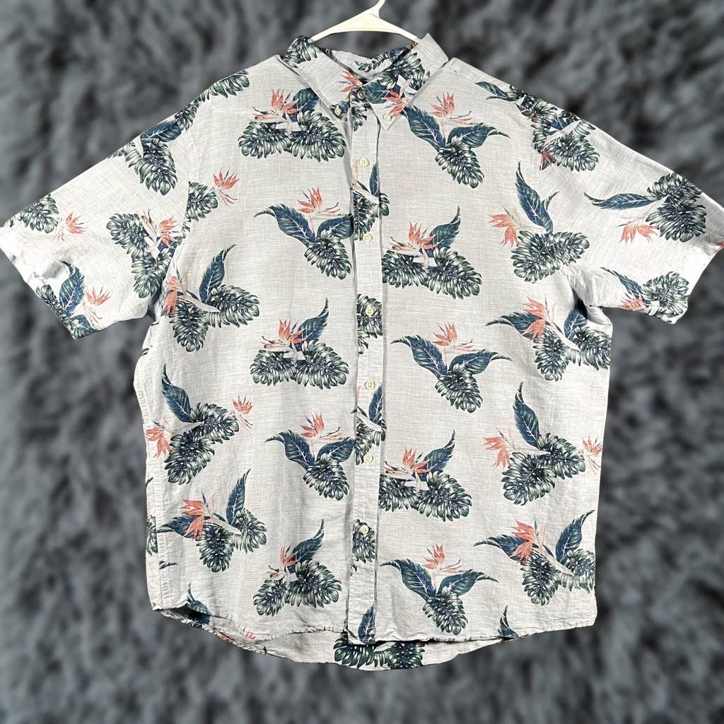 Chaps Chaps Shirt Mens 2XL Hawaiian Floral Linen Short Sleeve Button Up Tropical Size US XXL / EU 58 / 5 - 1 Thumbnail