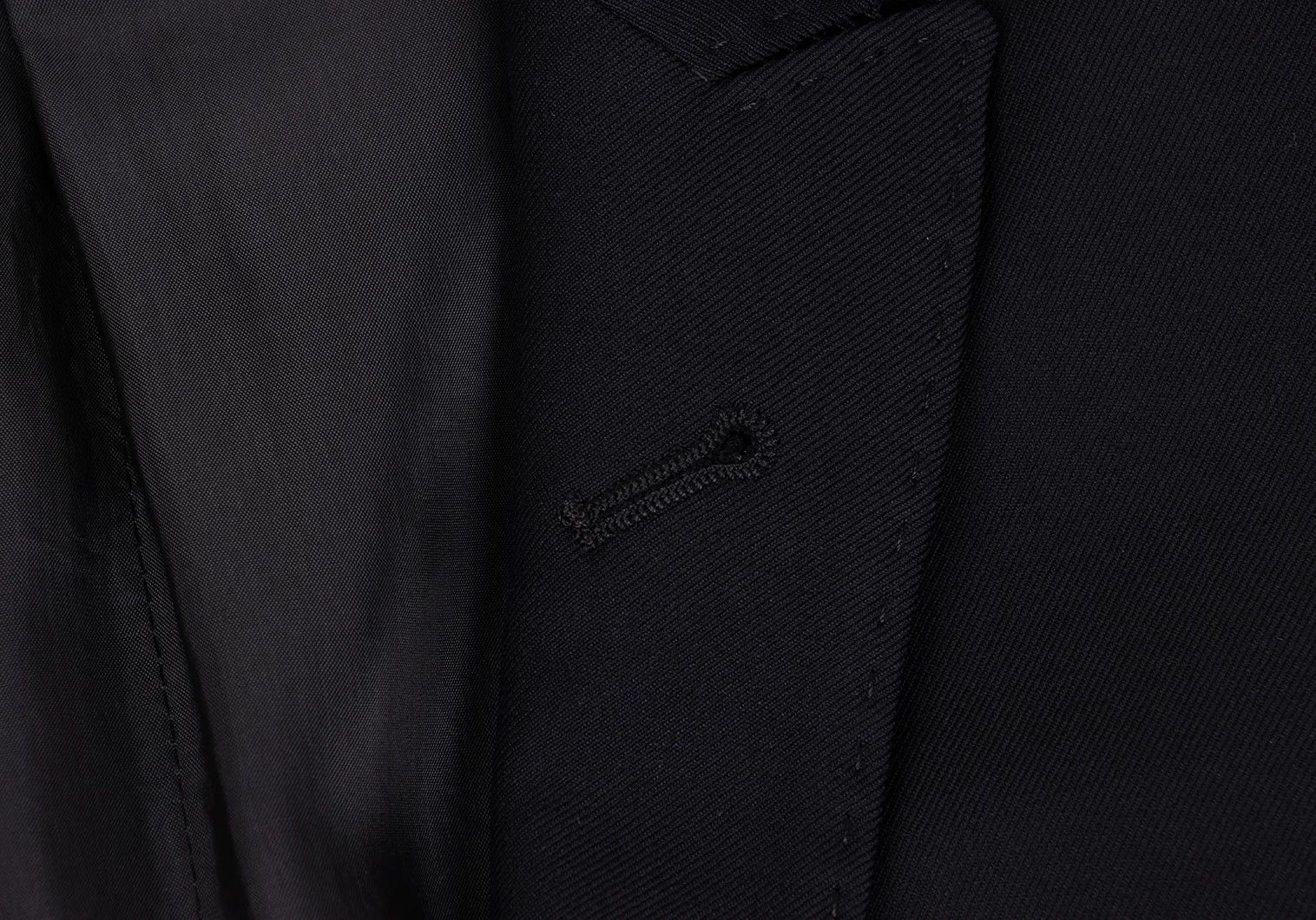 Emporio Armani Glossy Wool Stitch Design Peak Lapel Jacket Navy 46 Size US S / EU 44-46 / 1 - 4 Thumbnail