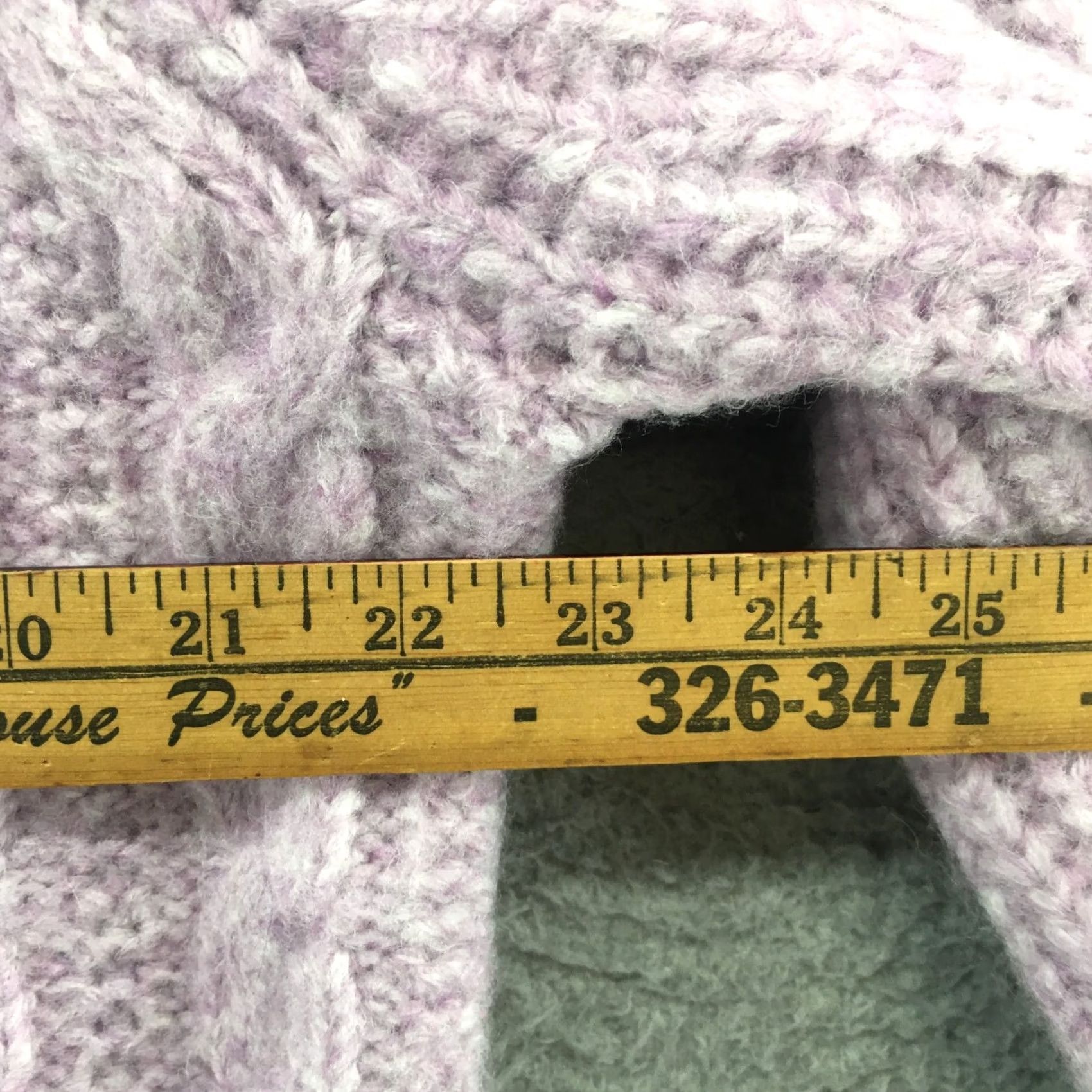 Vintage Universal Thread Cable Knit Crop Sweater Womens XXL Purple Zip Up Mock Neck Size XXL / US 16-18 / IT 52-54 - 4 Thumbnail