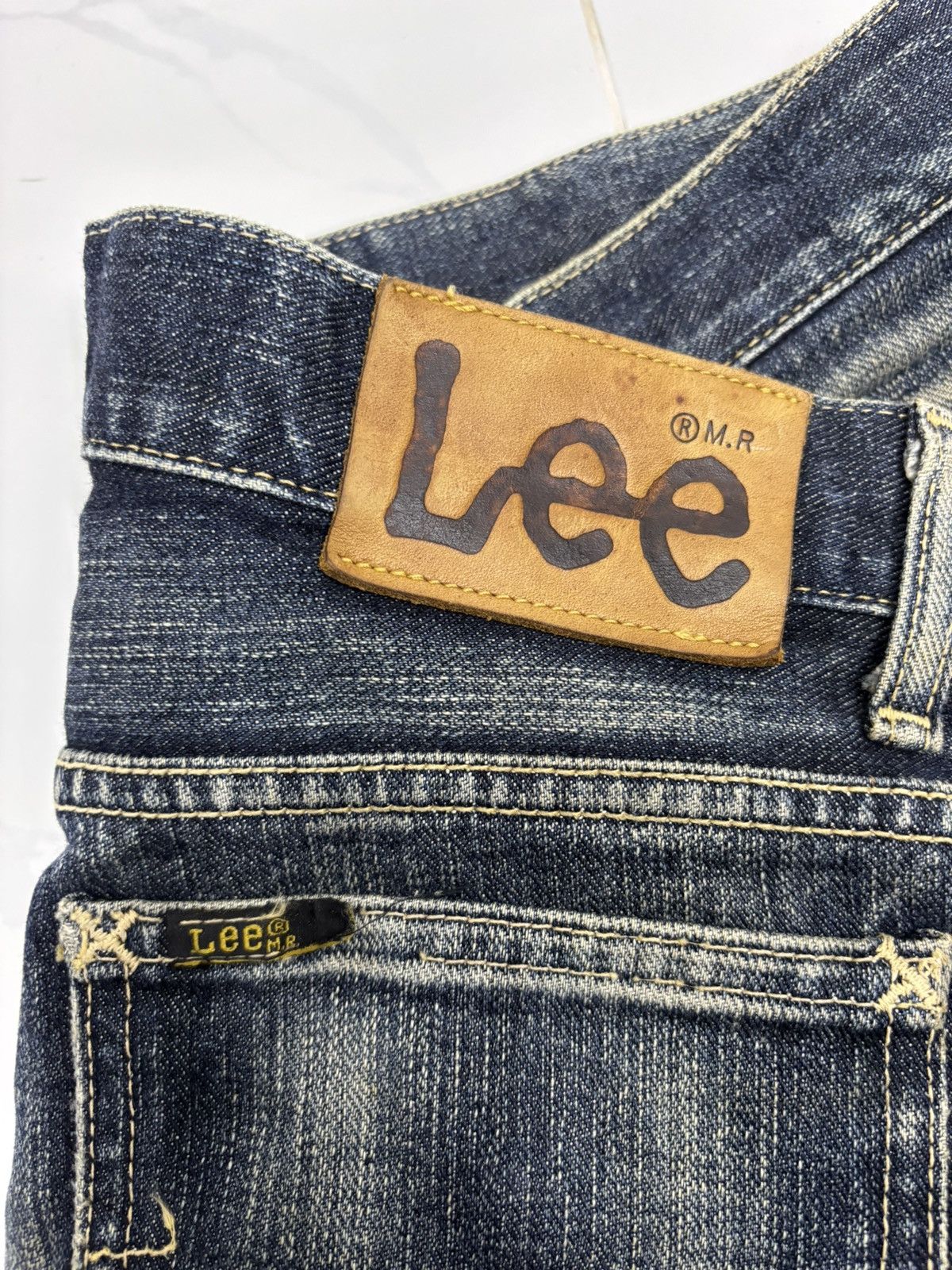 If Six Was Nine × Le Grande Bleu (L.G.B.) × Lee FLARE JEANS LEE RIDERS BOOTCUT DISTRESSED DENIM JEAN RUSTY Size US 29 - 10 Thumbnail