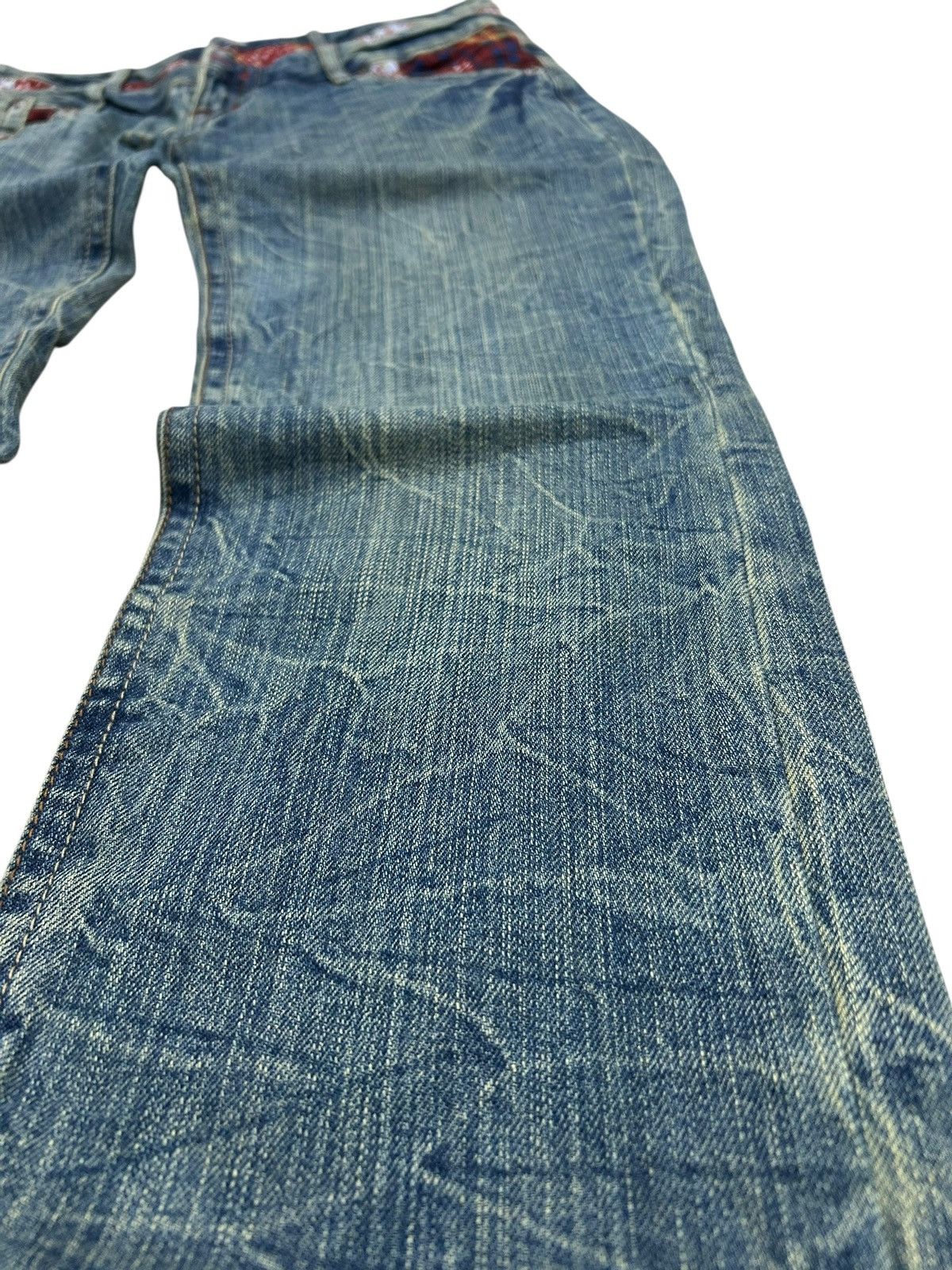 Le Grande Bleu (L.G.B.) Vintage Double Waist Checkered Clawn Marks Distressed Size US 31 - 7 Thumbnail