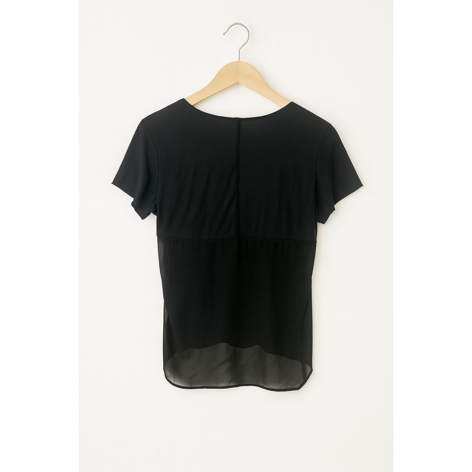 Other Black Sheer Panel T-Shirt Women’s XS | Short Sleeve Scoop Ne Size XS / US 0-2 / IT 36-38 - 4 Thumbnail