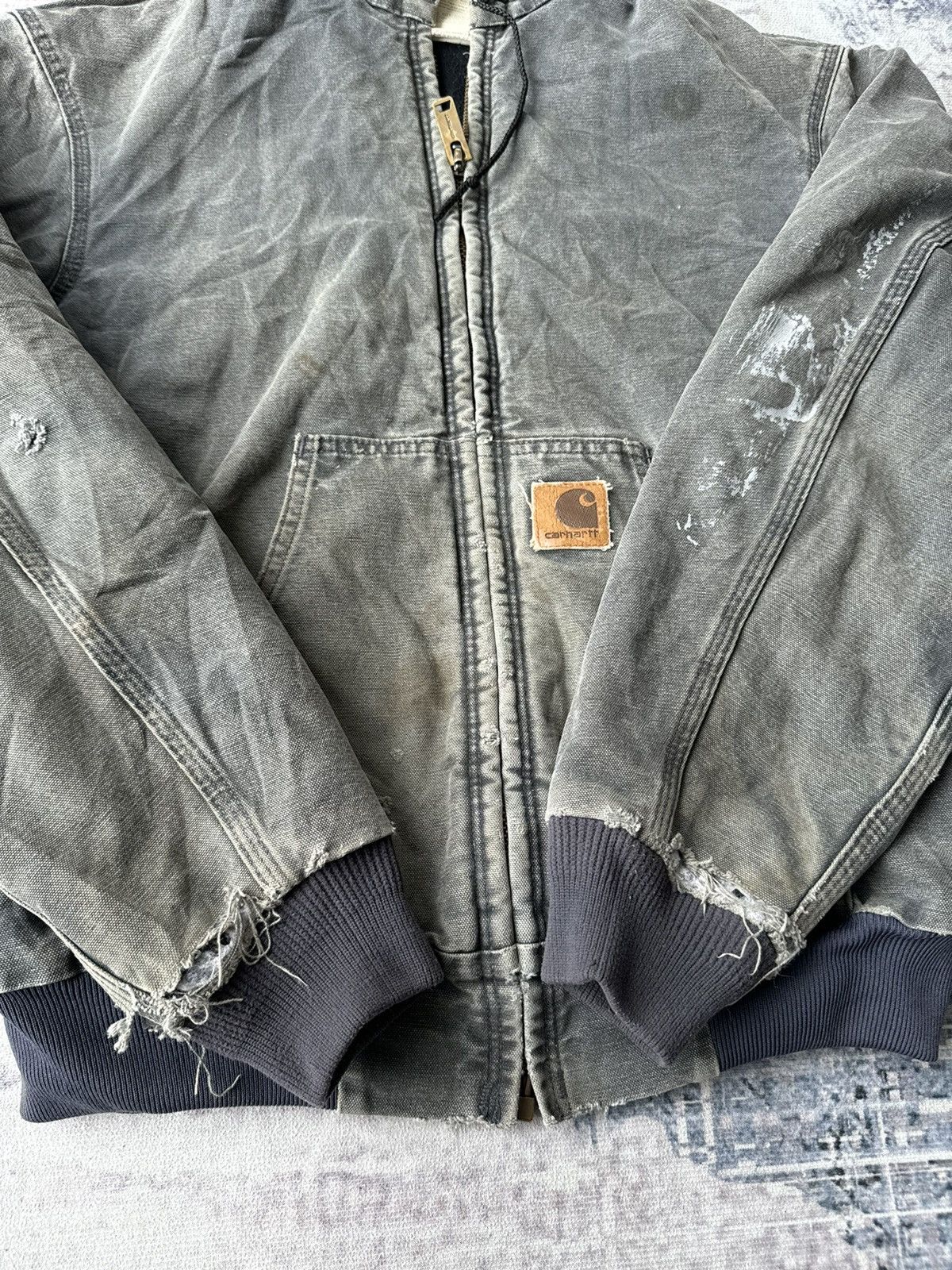 Carhartt × If Six Was Nine × Vintage XX Vintage Carhartt Detroit Distressed Splash Denim Jacket Size US M / EU 48-50 / 2 - 8 Thumbnail