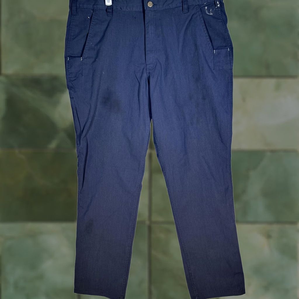 Carhartt Carhartt Pants Mens 39x31 Navy Blue Ripstop Relaxed Fit Utility Zip Pocket Work Size US 38 / EU 54 - 1 Thumbnail