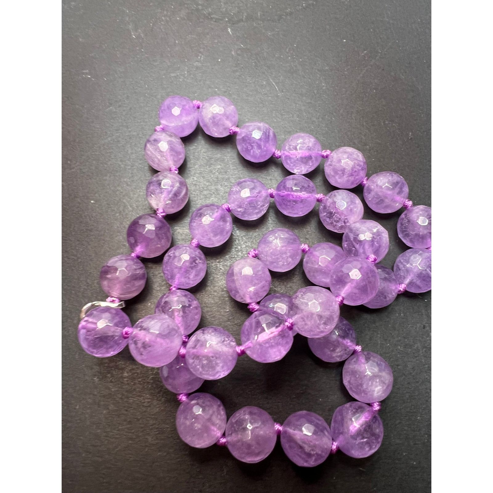 Other Amethyst knotted necklace with sterling silver clasp Size ONE SIZE - 2 Thumbnail