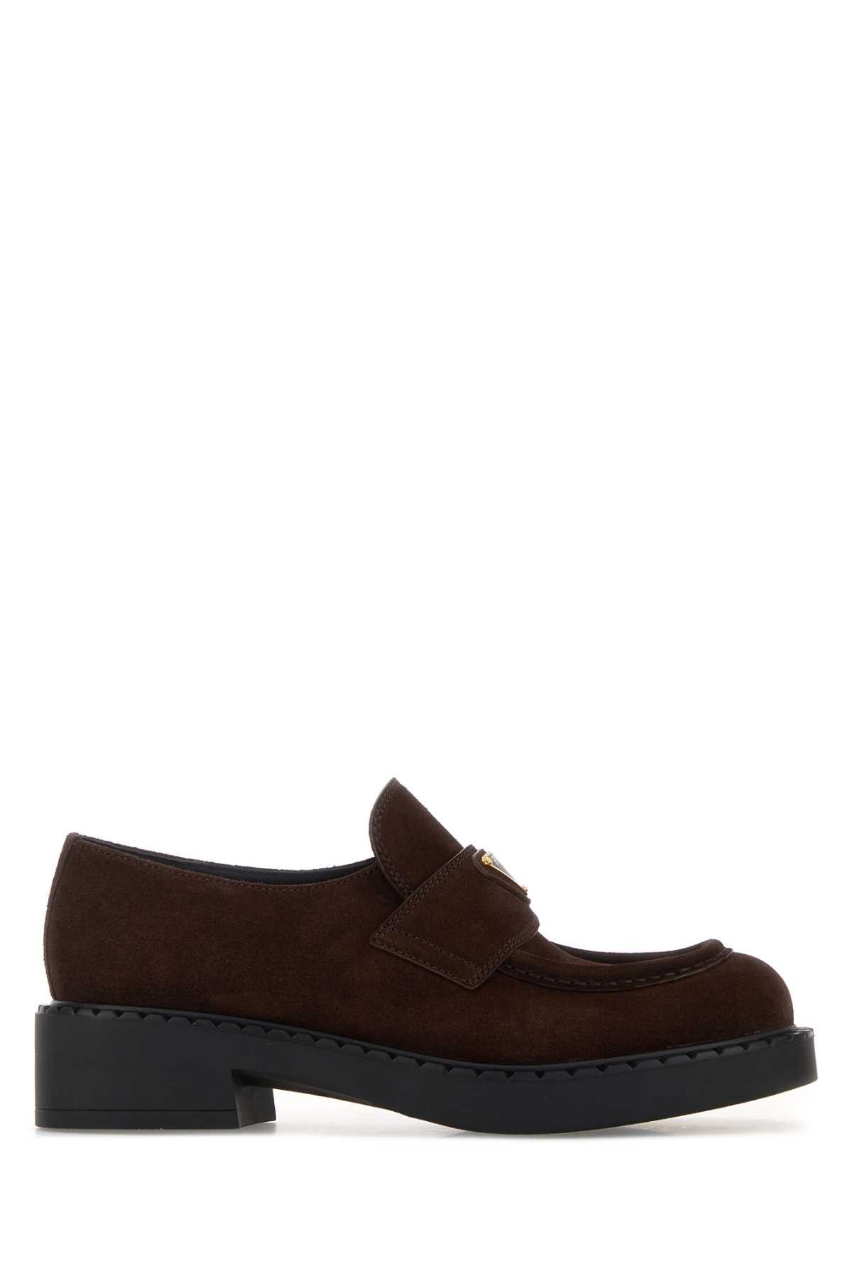 Prada Chocolate Suede Loafers Size US 10 / IT 40 - 1 Thumbnail