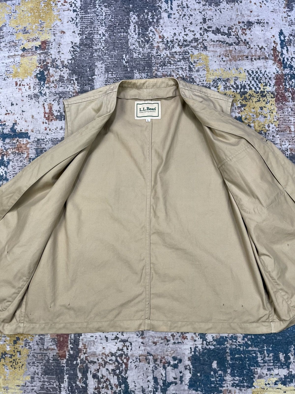 L.L. Bean Vintage LL Bean Herringbone Utility Work Vest Size US M / EU 48-50 / 2 - 8 Thumbnail