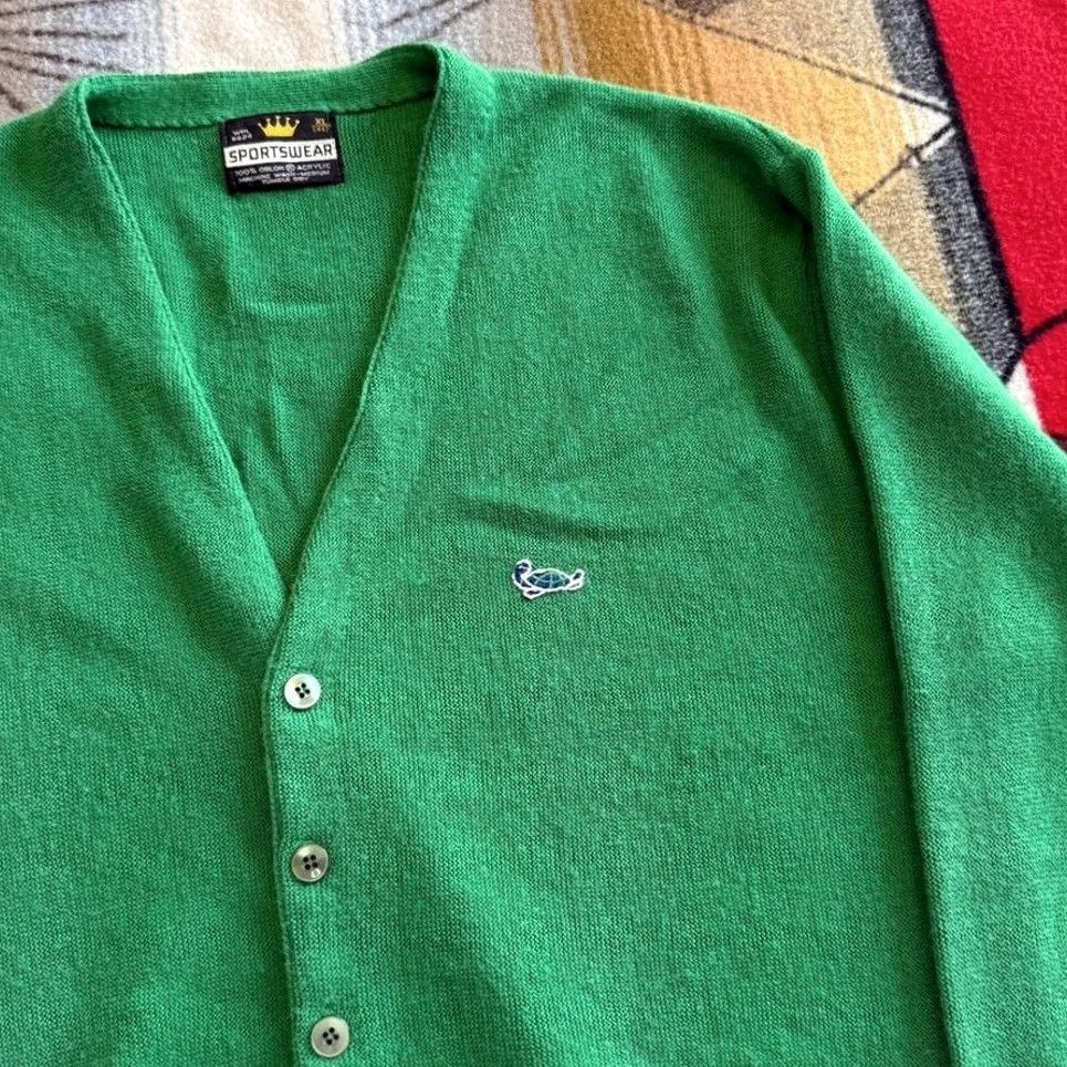 Vintage VINTAGE Sportswear Cardigan Sweater Adult L Green 80s Grunge Mens Size US L / EU 52-54 / 3 - 2 Thumbnail
