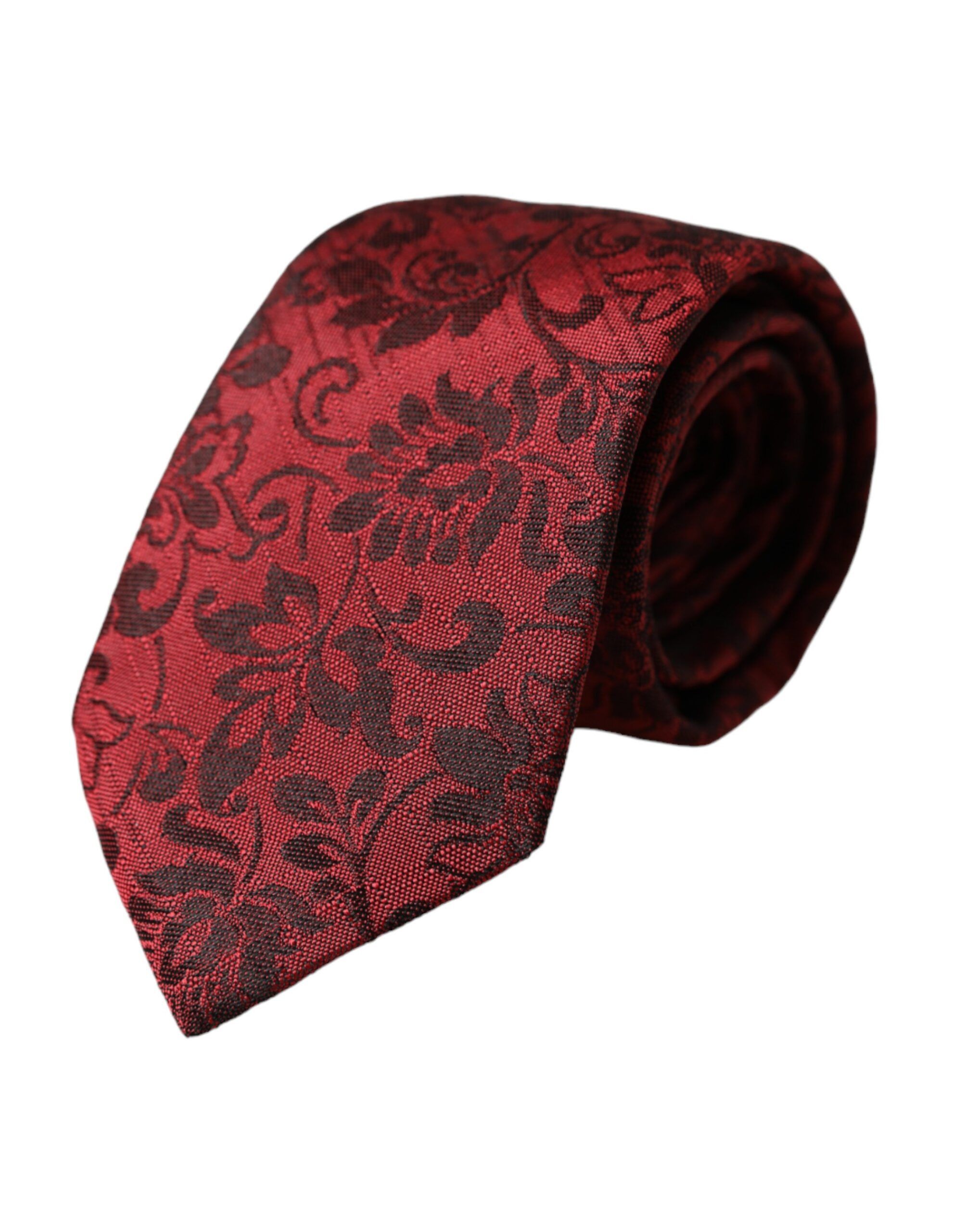 Dolce & Gabbana Red Floral Brocade Silk Adjustable Men Men's Tie Size ONE SIZE - 1 Thumbnail